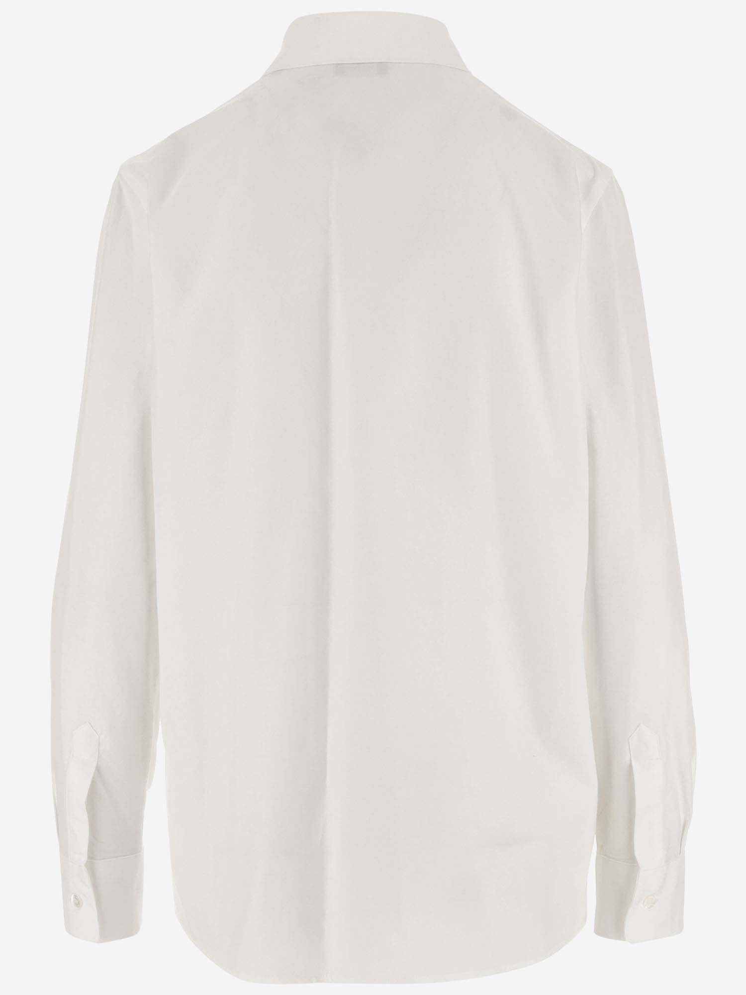 Shop Etro Cotton Poplin Shirt With Logo In White