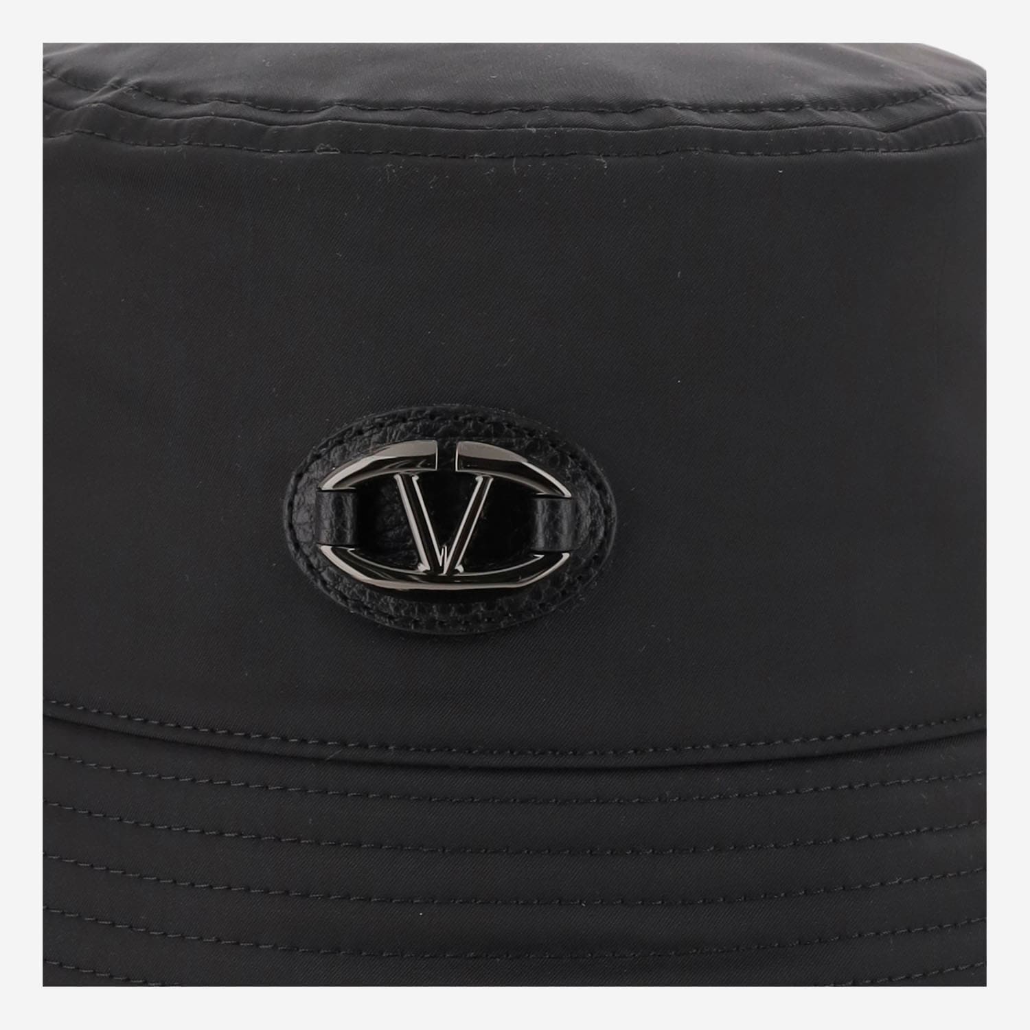 Shop Valentino Bucket Hat Made Of Stretch Nylon In Black