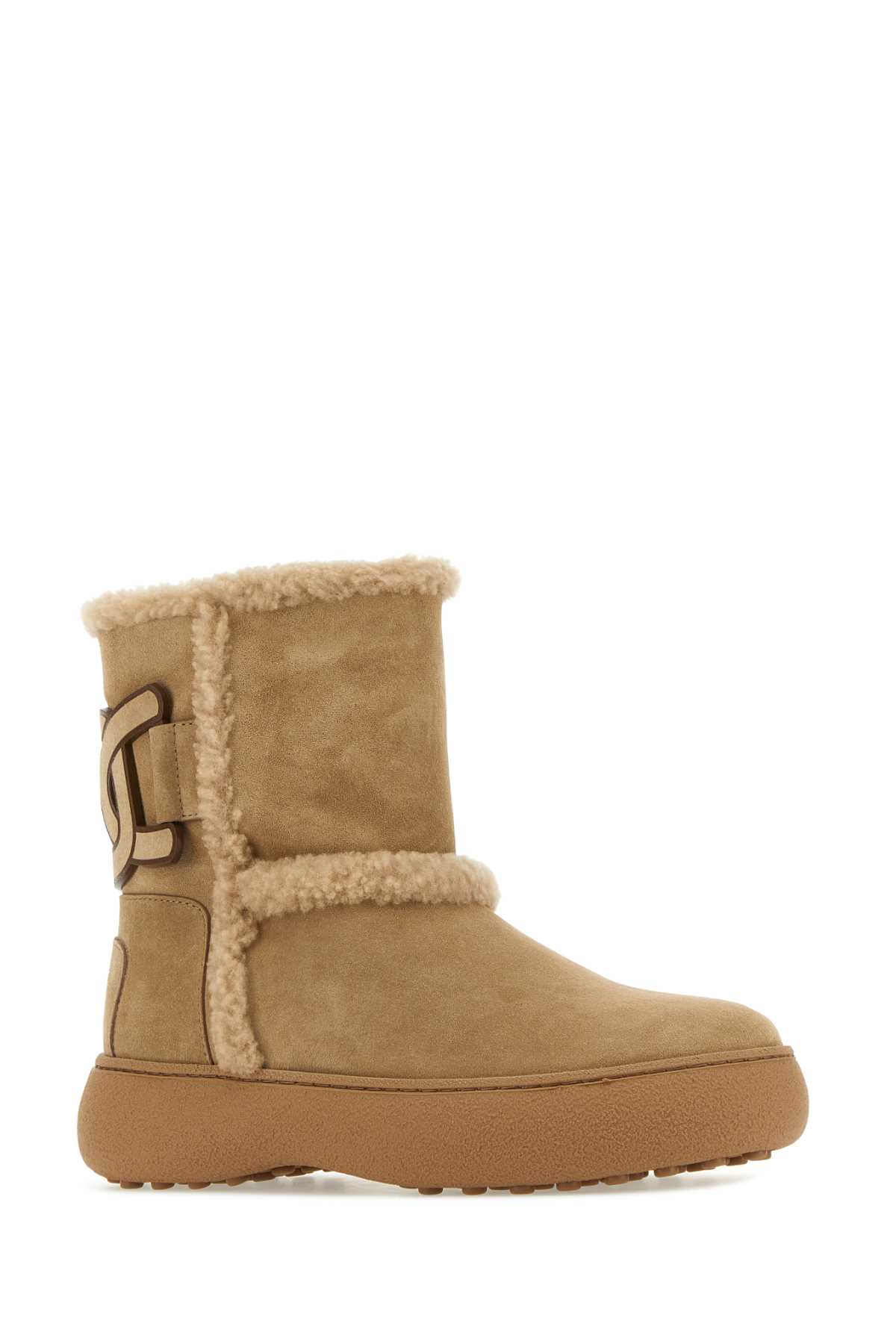 Shop Tod's Cappuccino Suede Ankle Boots In Tabaccoconchiglia