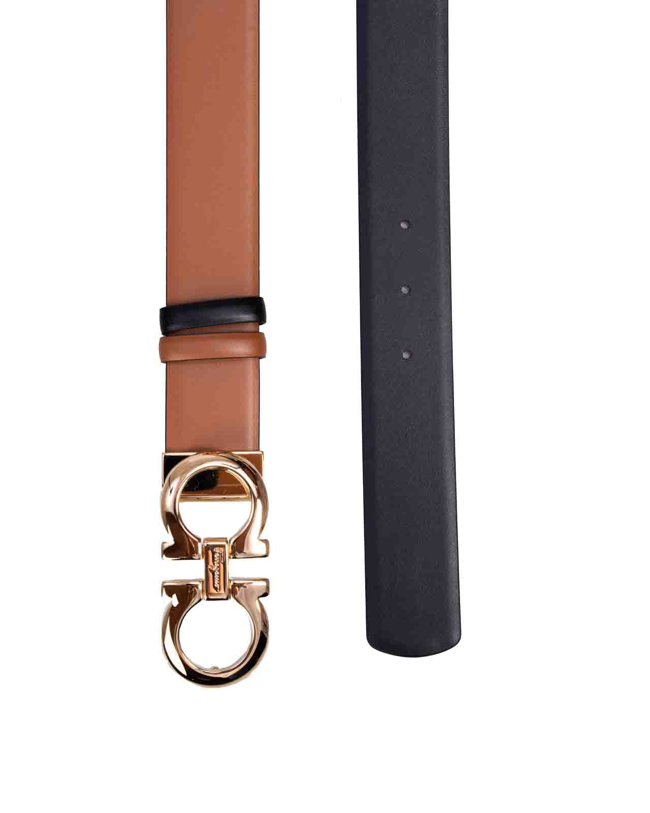 Shop Ferragamo Salvatore Gancini Reversible Belt In Sella/nero