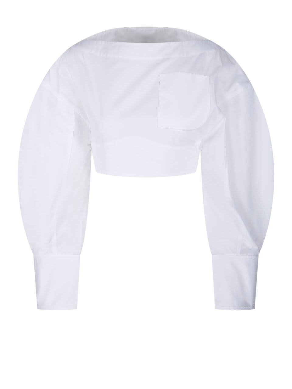 Shop Jacquemus Open-back Cropped Shirt In White