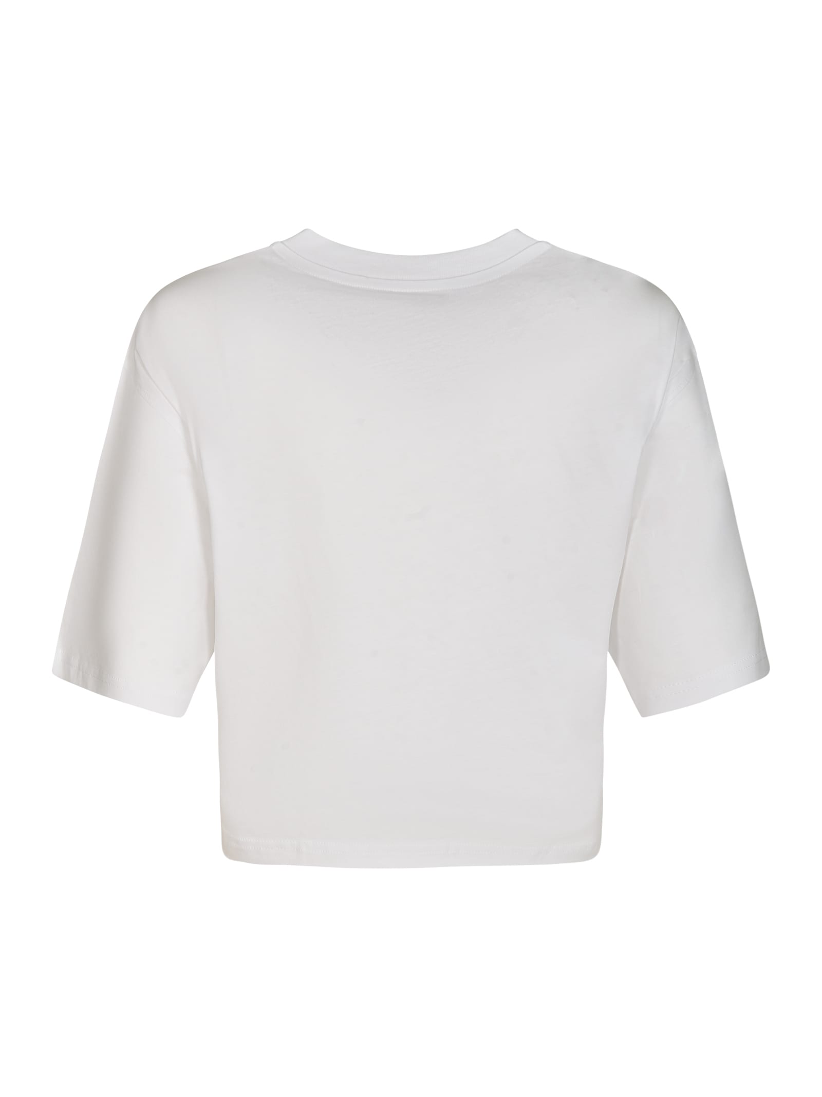 Shop Moschino Teddy Print Cropped T-shirt In White