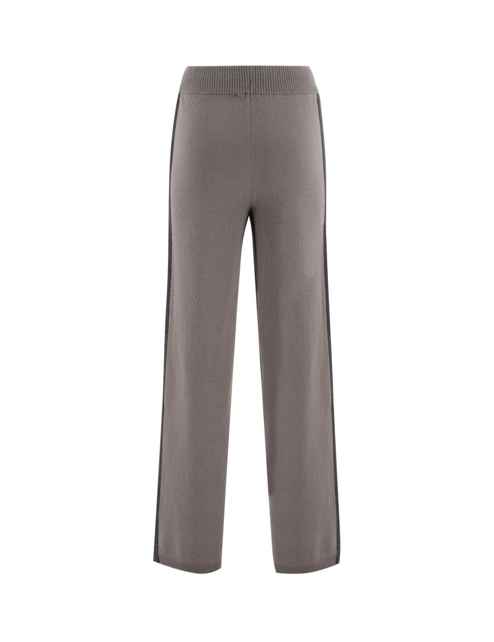 Shop Le Tricot Perugia Trousers In D.taupe/d.grey