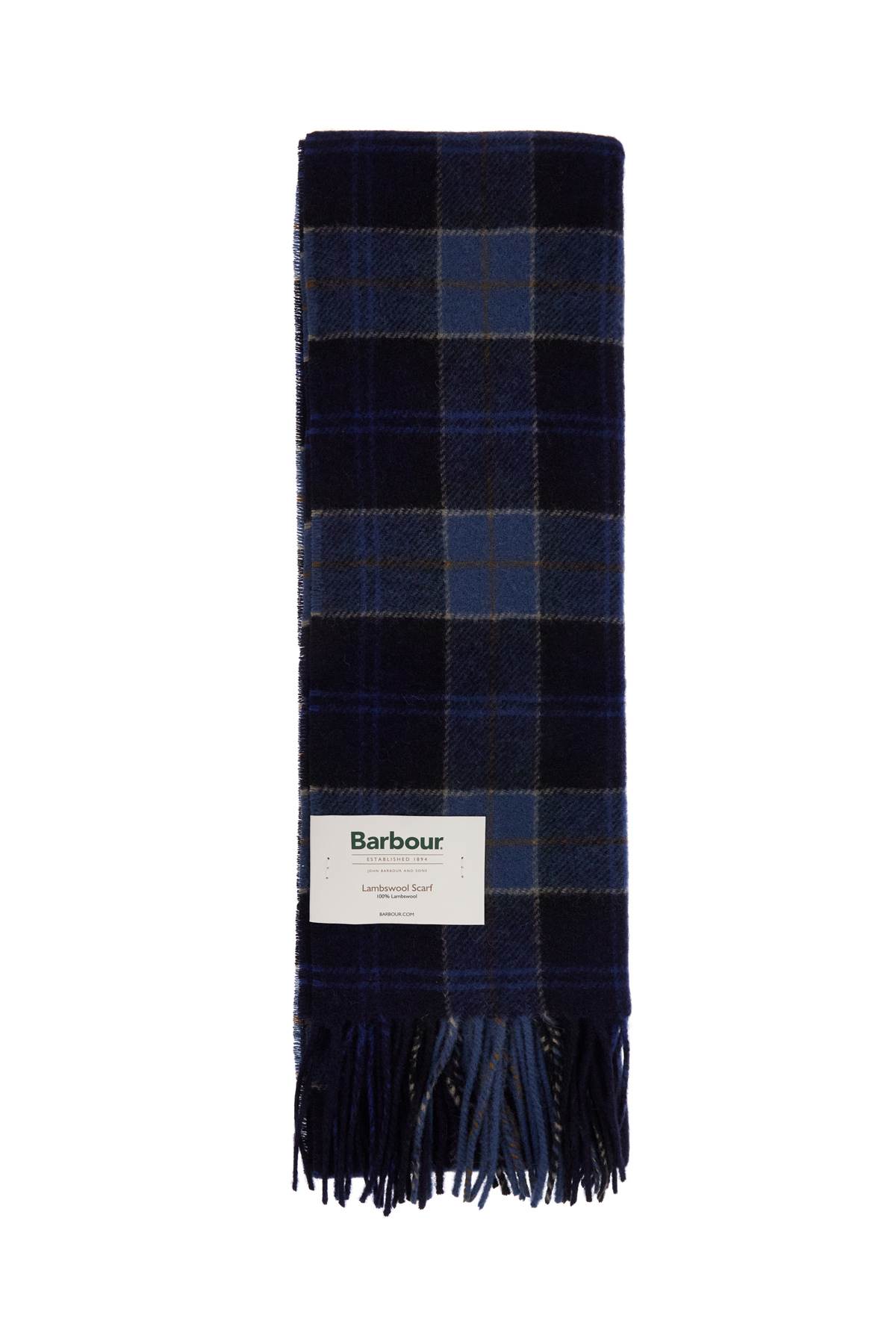 Barbour Wool Tartan Scarf For In Blue