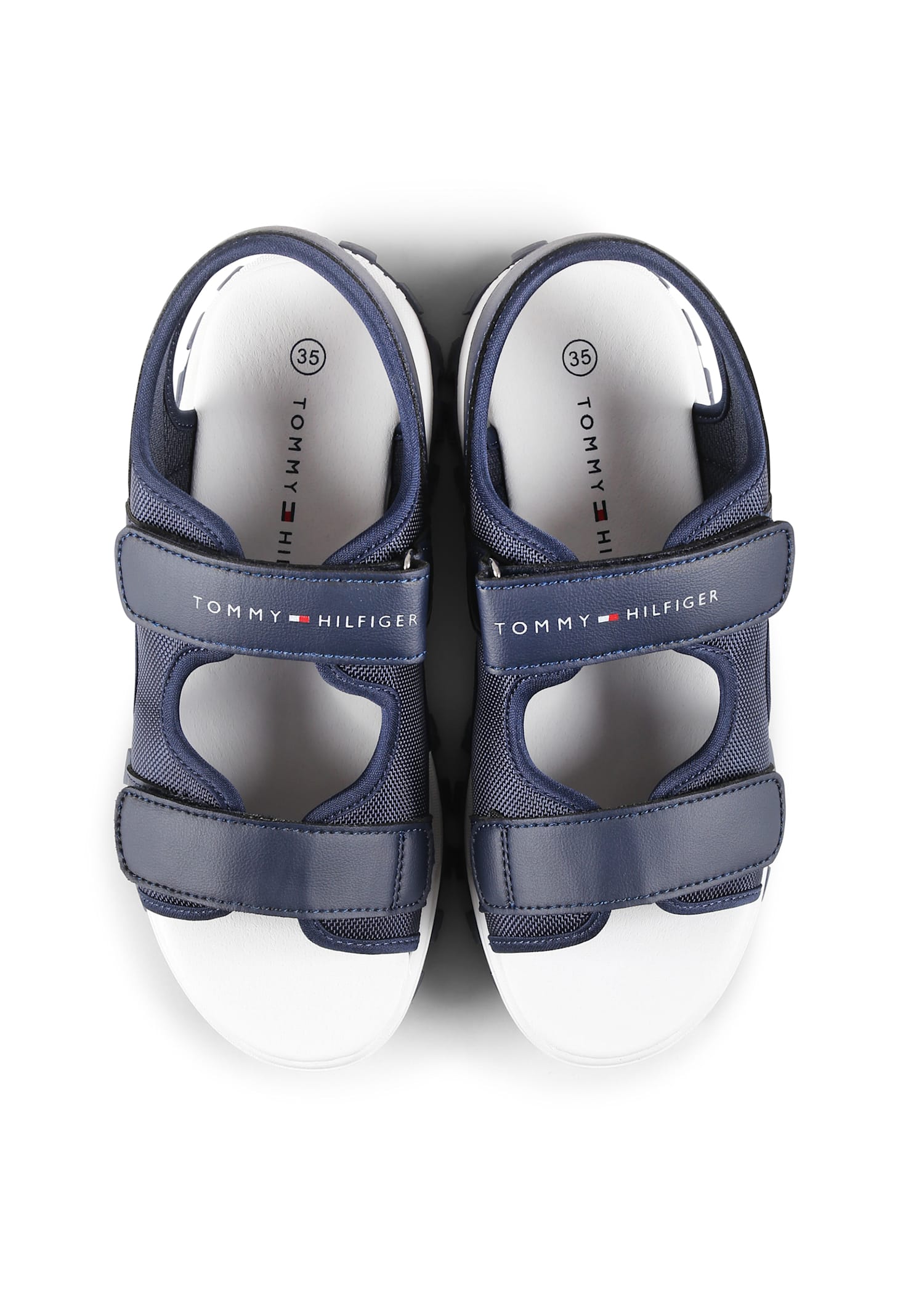 Shop Tommy Hilfiger Blue Sandals For Boy With Logo