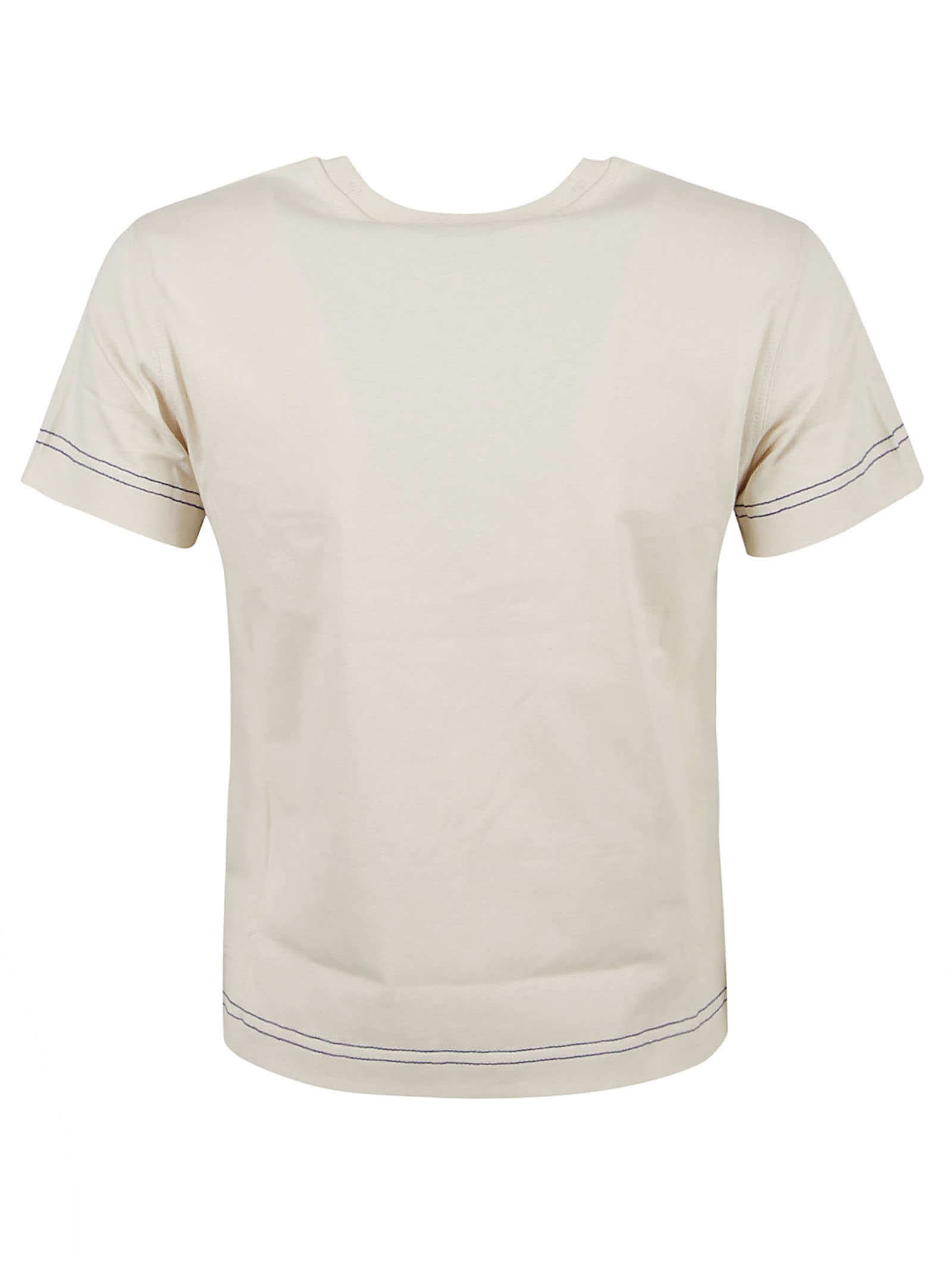 Shop Burberry Logo Embroidered Crewneck T-shirt In Soap