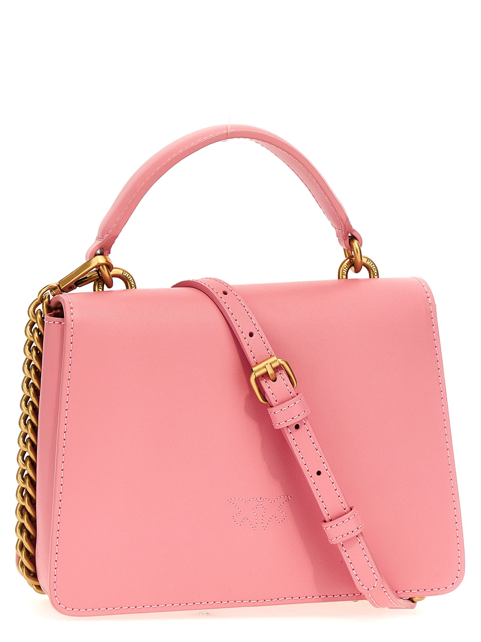 Shop Pinko Love One Handbag In Pink