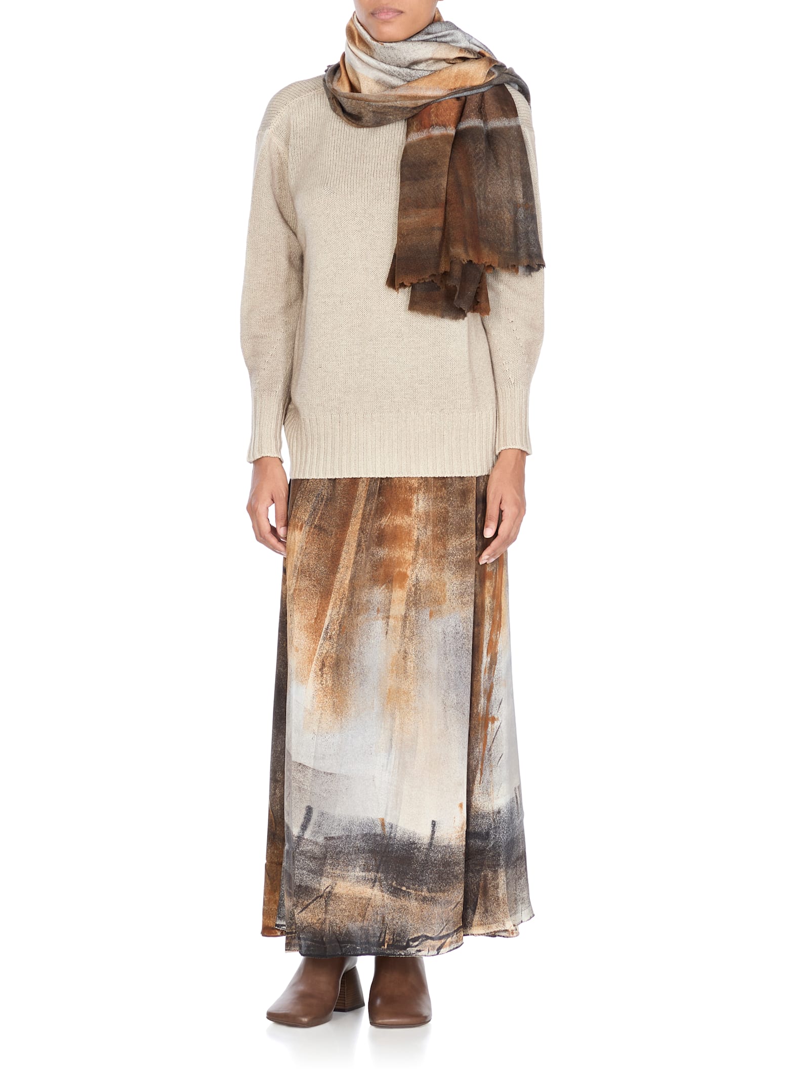 Avant Toi Beige Cashmere Sweater With Crew Neckline In Sand