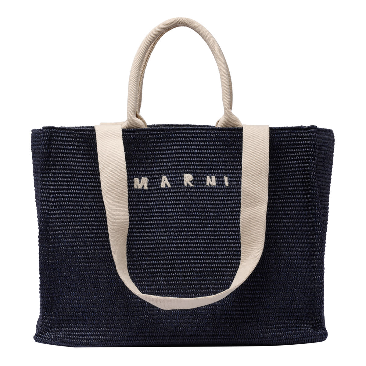 Shop Marni Logo Tote Bag In Blue