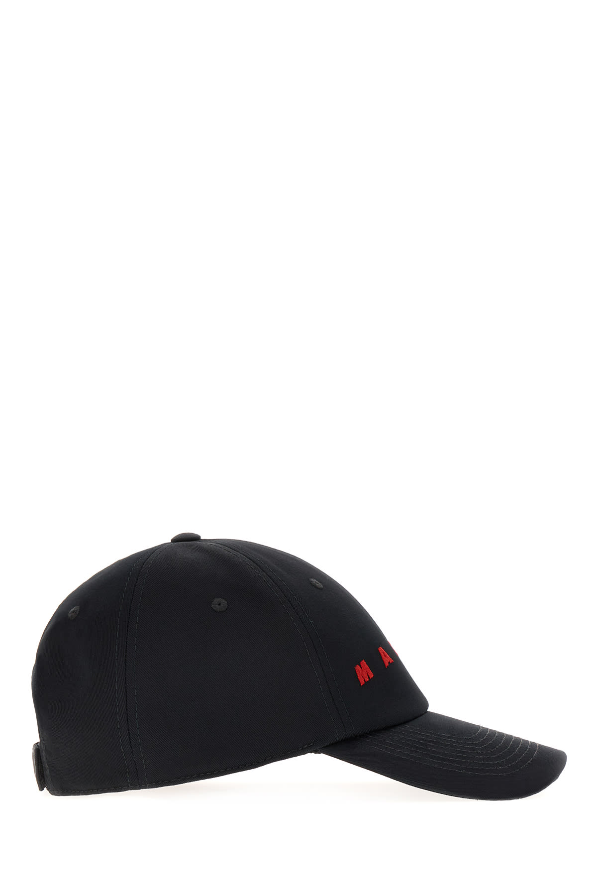 Shop Marni Black Cotton Baseball Cap In 00n99