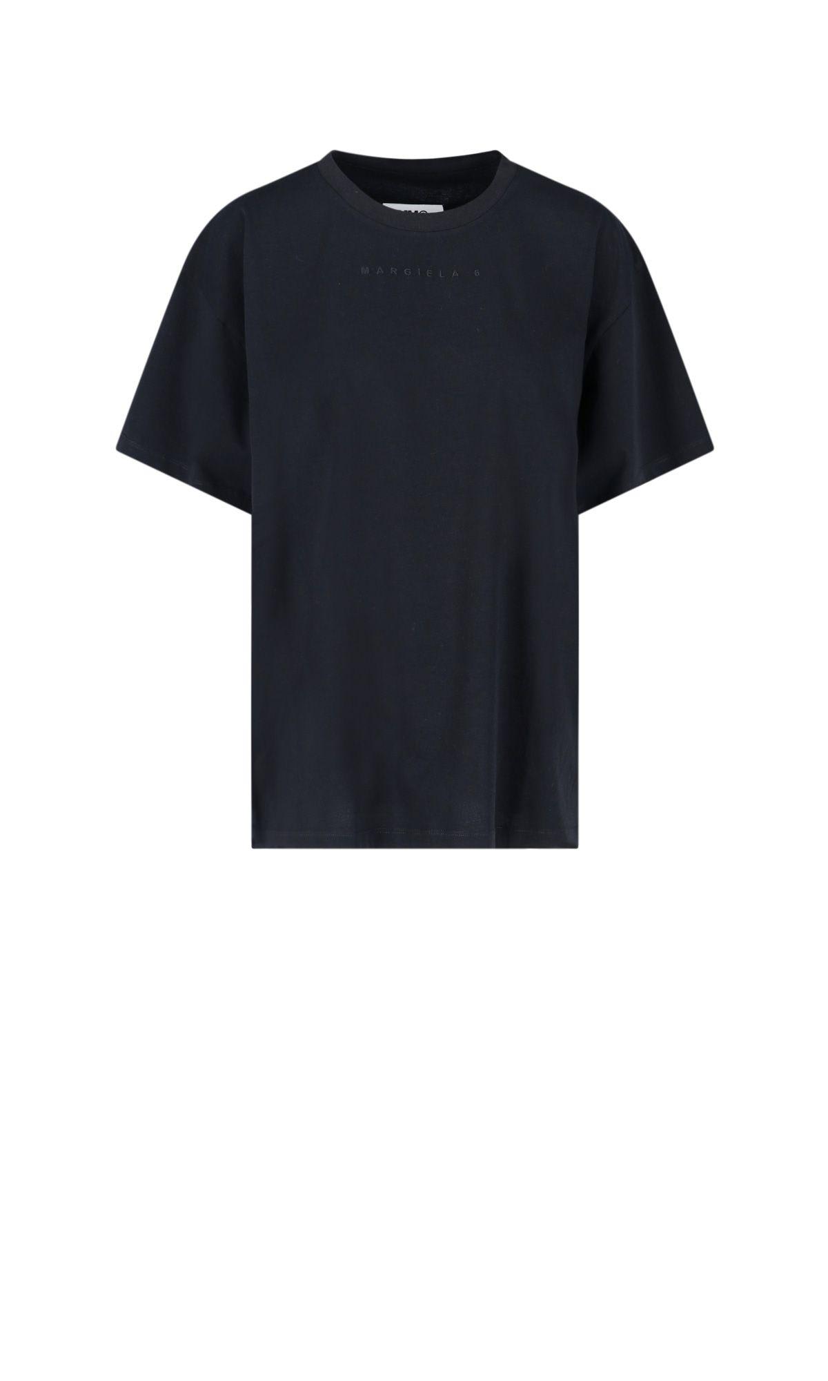 Mm6 Maison Margiela Logo T-shirt In Nero | ModeSens