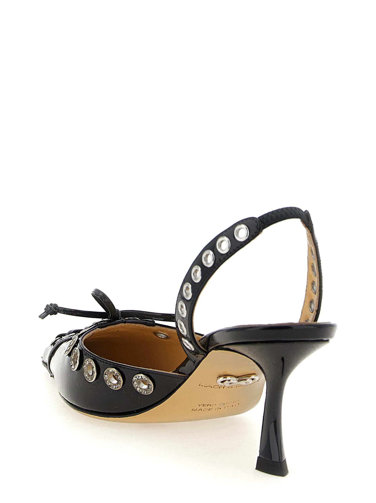 Mach & Mach Crystalized Corset Slingback In Black