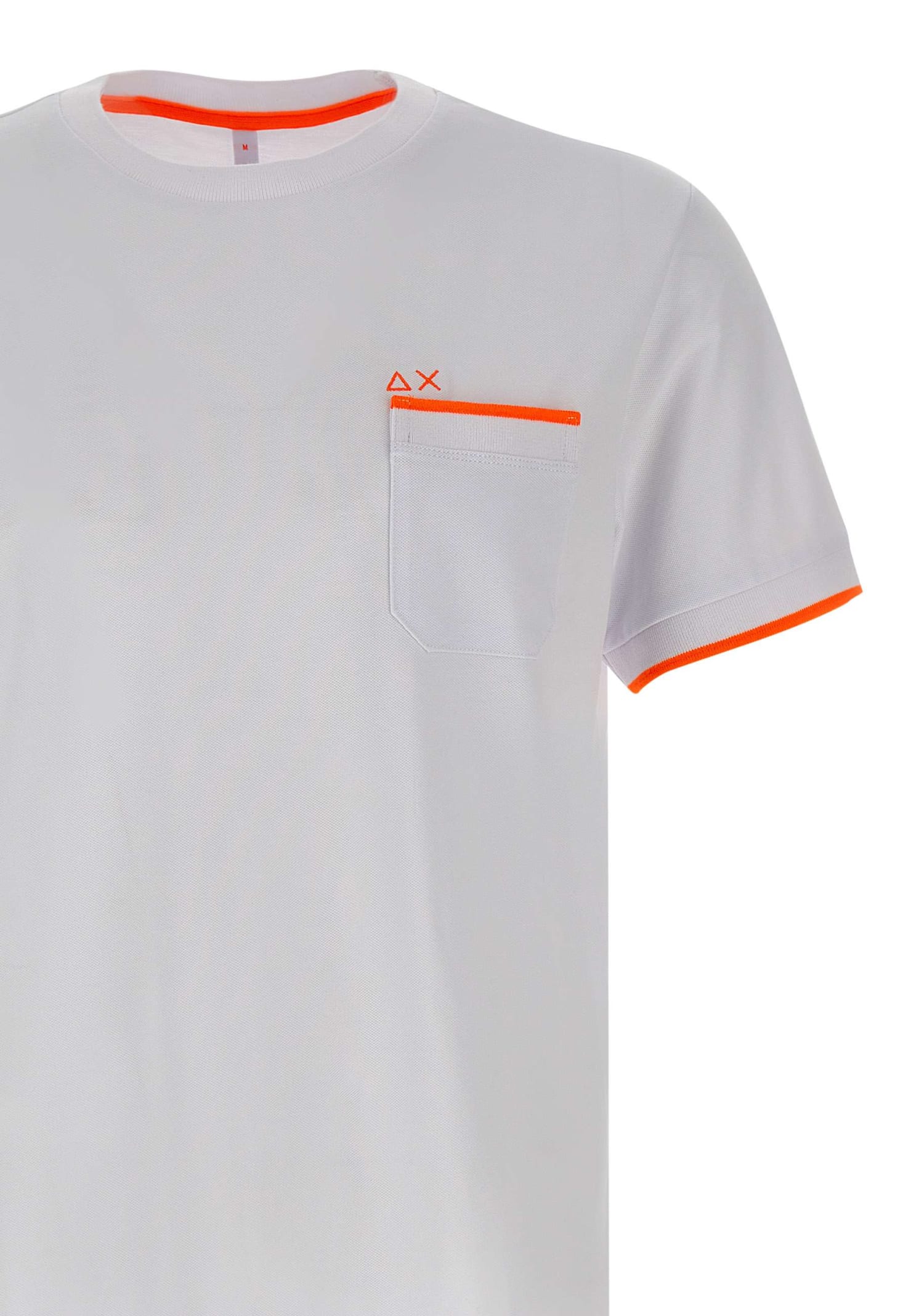 Shop Sun 68 Small Stripes Cotton T-shirt T-shirt In Bianco