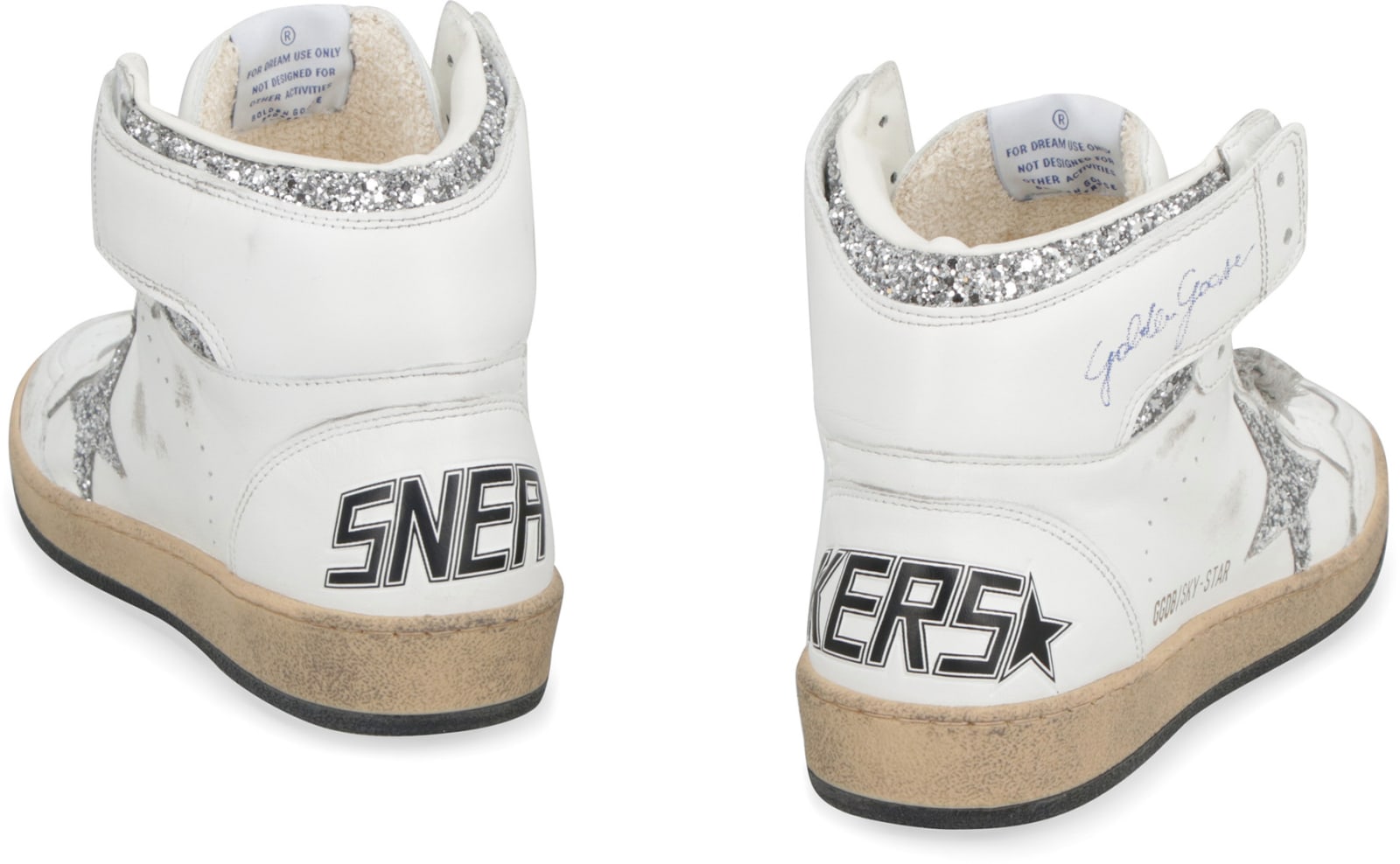 Shop Golden Goose Sky Starleather Sneakers In White