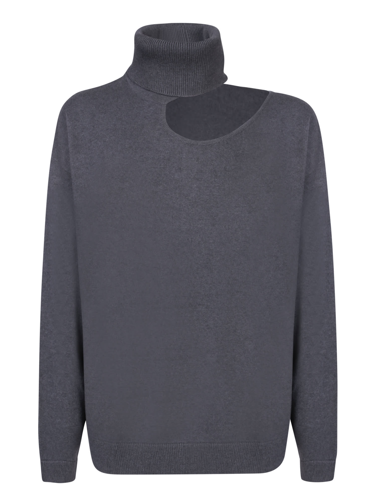 Grey Turtleneck Sweater In Cashmere Blend