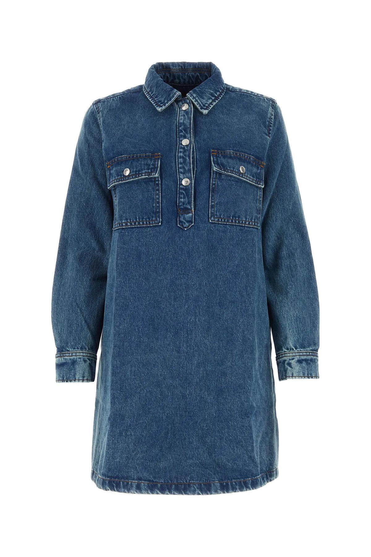 Shop Apc Denim Cogut Shirt Dress In Iab Light Blue