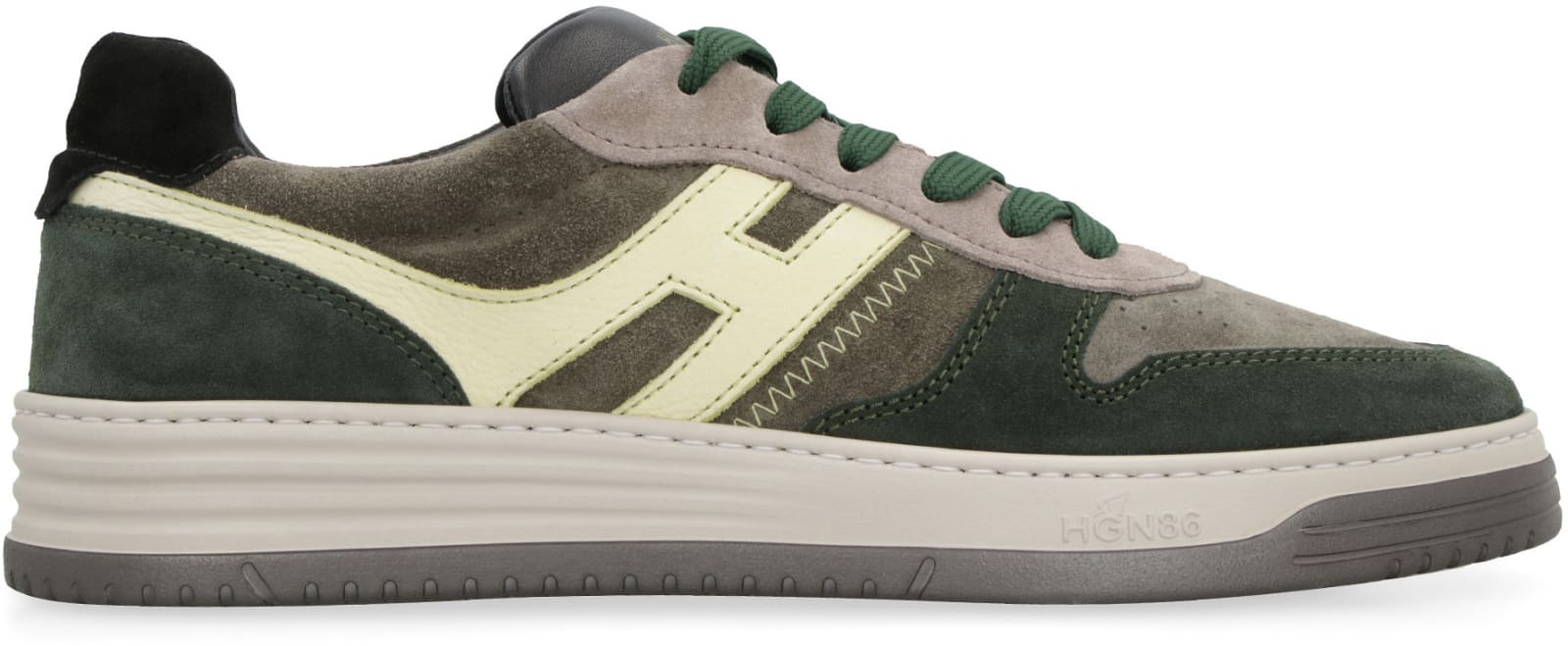 Shop Hogan H630 Leather Low-top Sneakers In Green