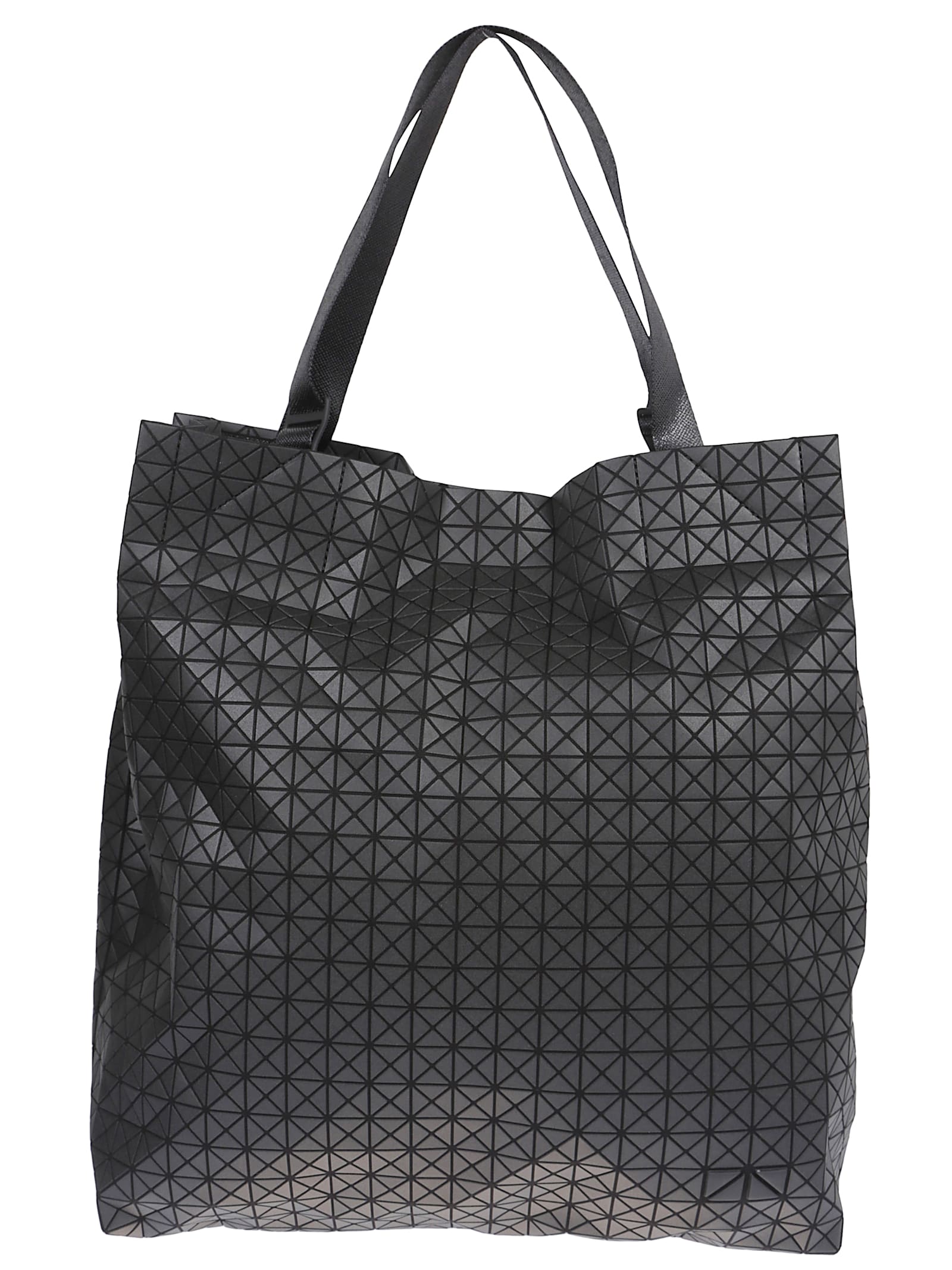 Bao Bao Issey Miyake Spacious Leather Tote With Geometric Triangular Design In Black