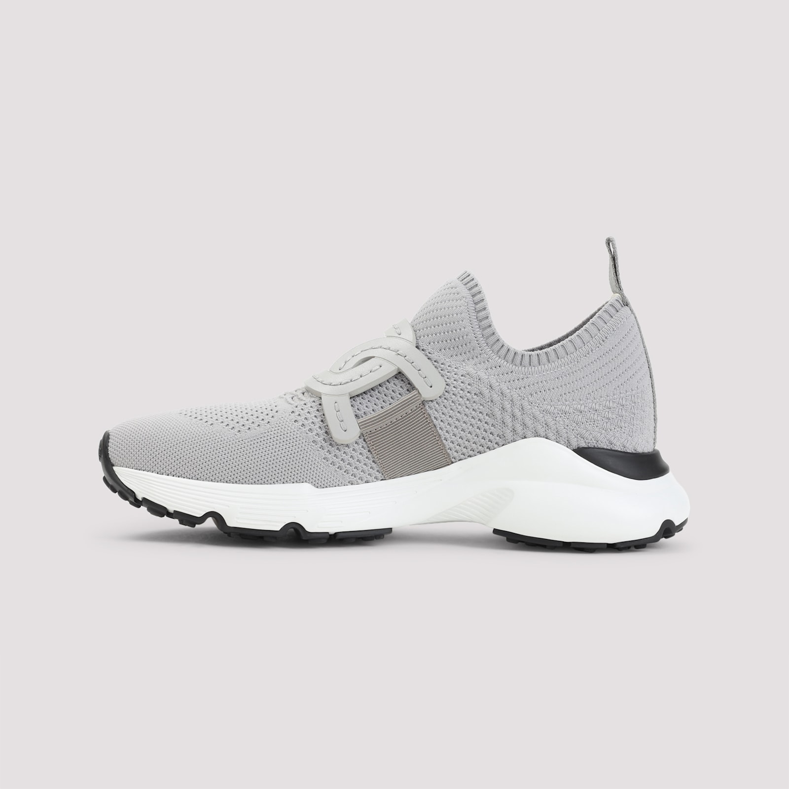 Tod's Grey Knit Sneakers Rubber Sole In Gray