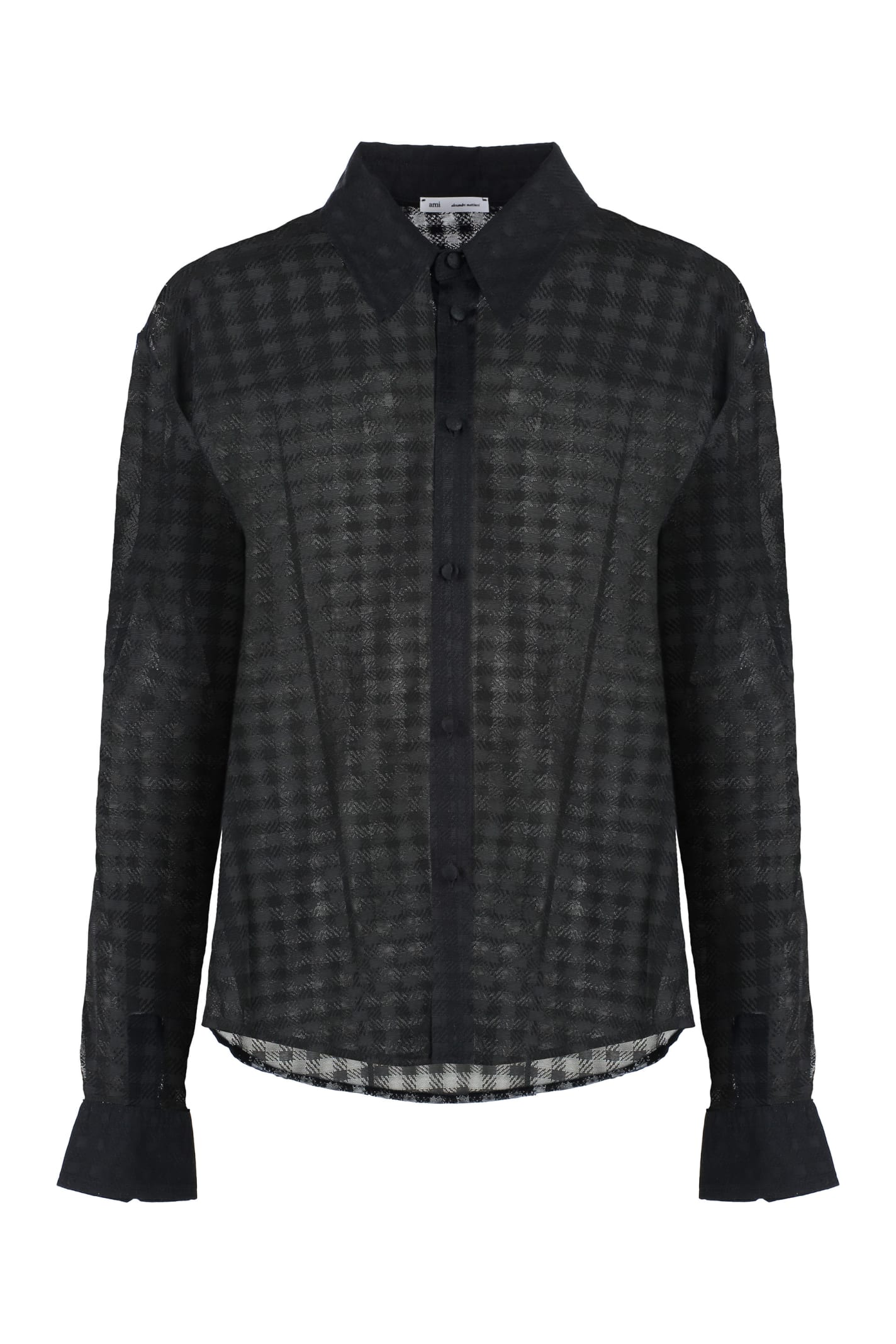Shop Ami Alexandre Mattiussi Transparent Fabric Shirt In Black