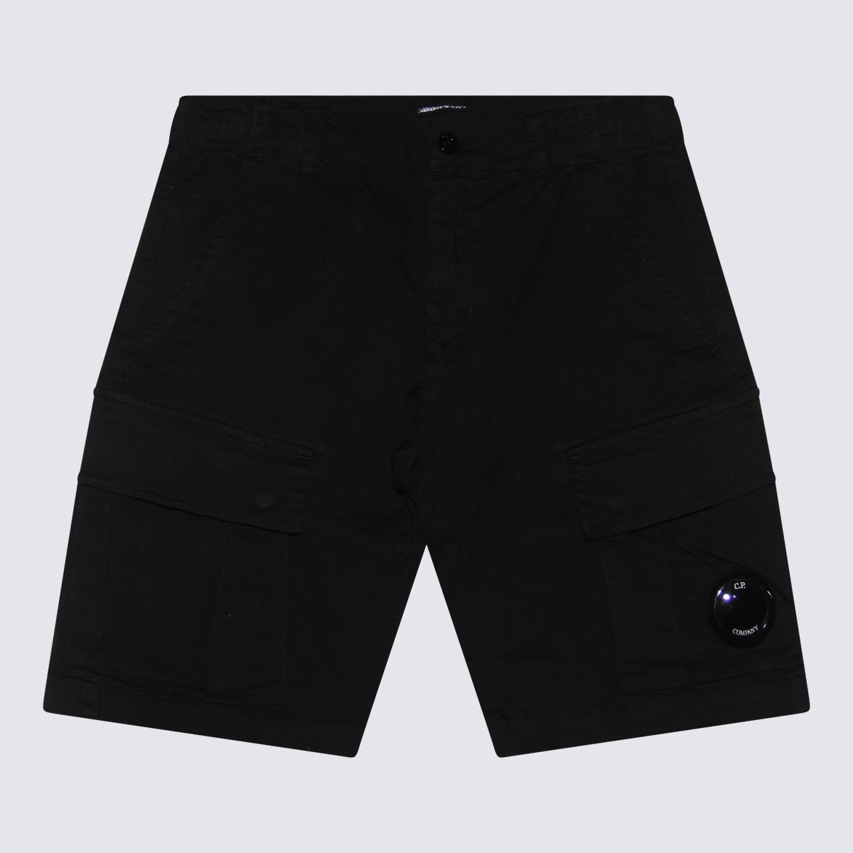 C.p. Company Kids' Black Cotton Shorts In Nero/black