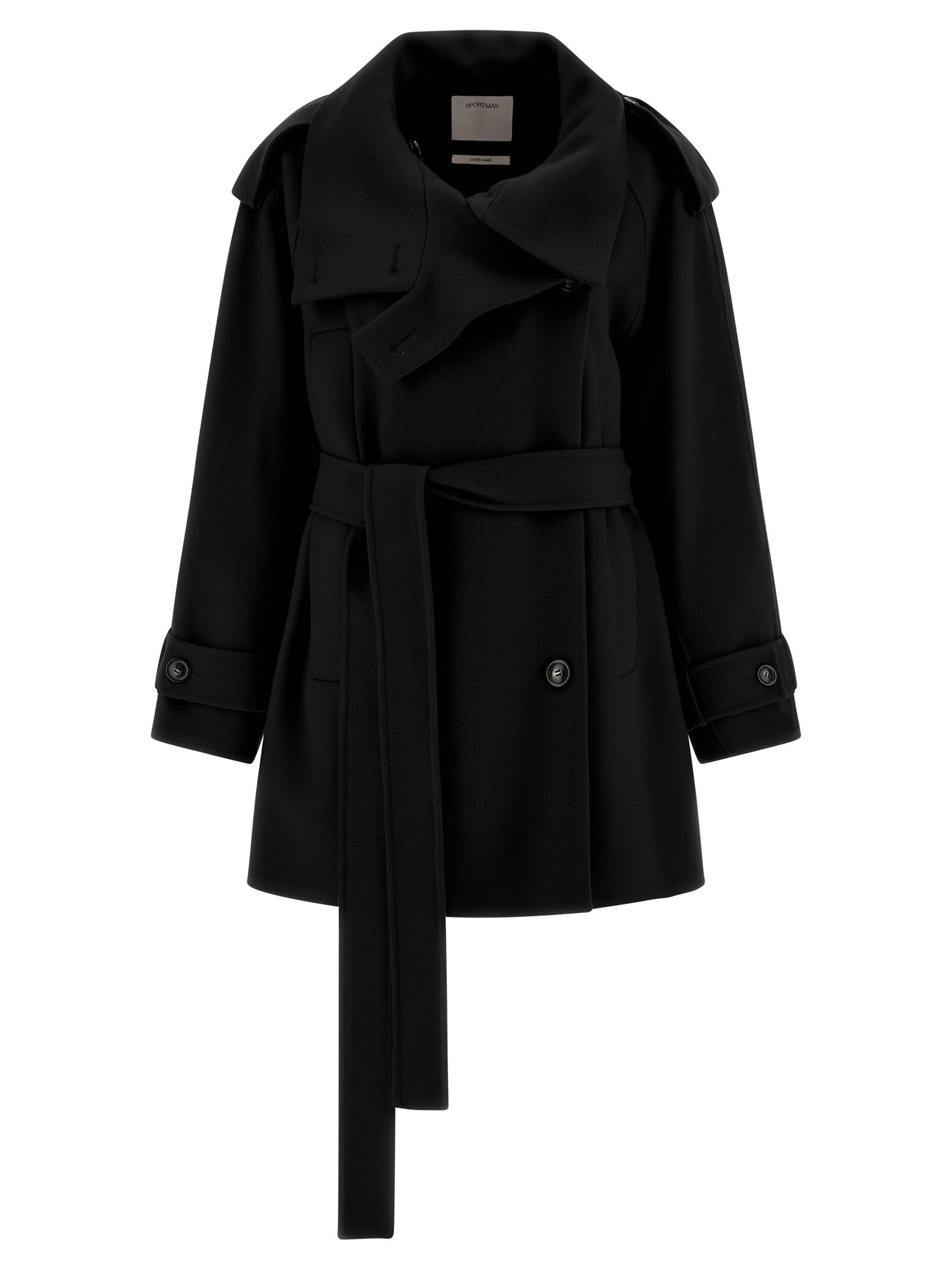 Sportmax Bouquet1234 Trench Coat In Black