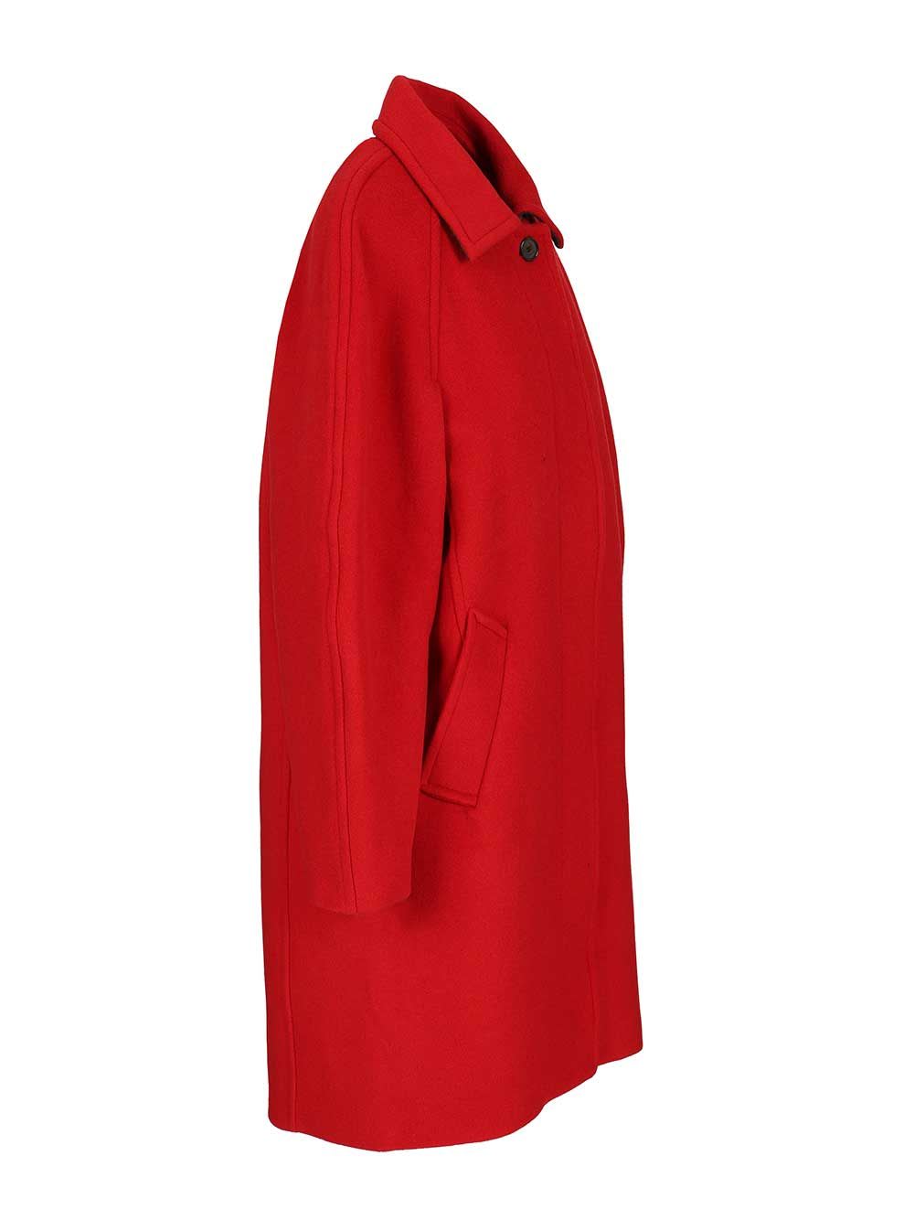 Filippa K Cocoon Raglan Sleeve Coat With Hidden Closure Coats Red In Red