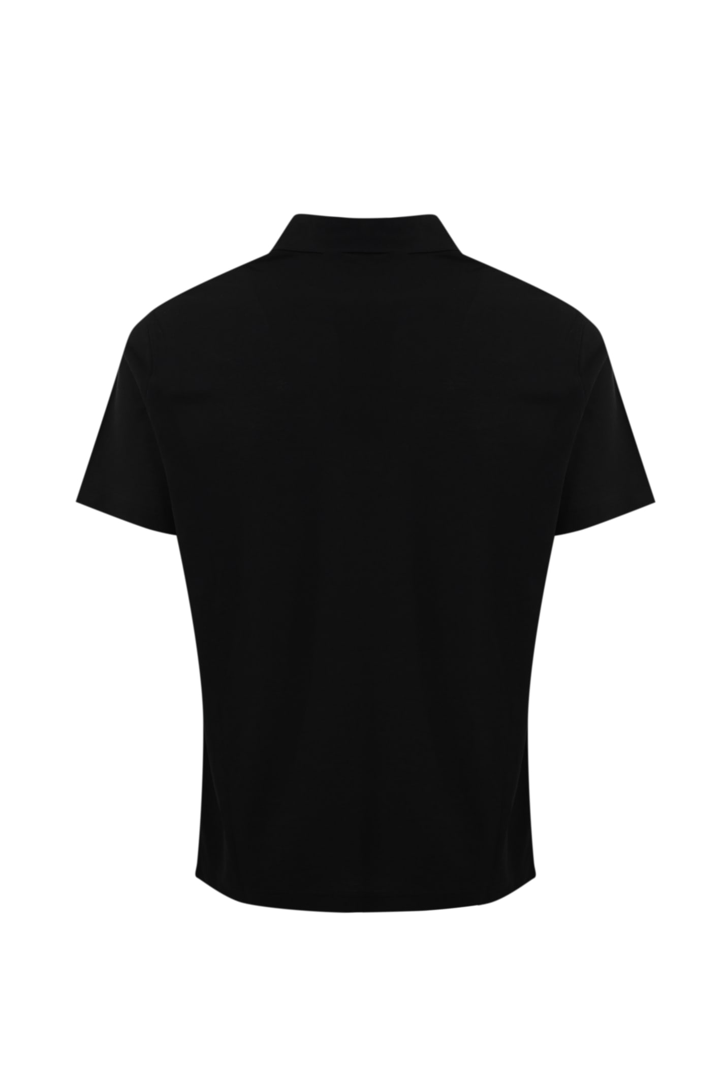 Shop Herno 3-button Cotton Polo Shirt In Nero