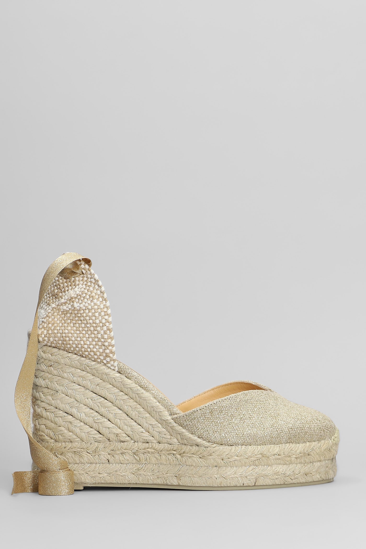 Castaã±er Chiara-8ed-032 Wedges In Gold Canvas