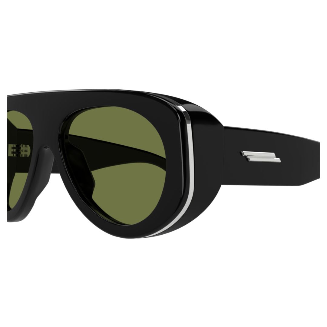 Bottega Veneta Bv1362s Linea Ribbon Bv1362s 006 Black Green Sunglasses