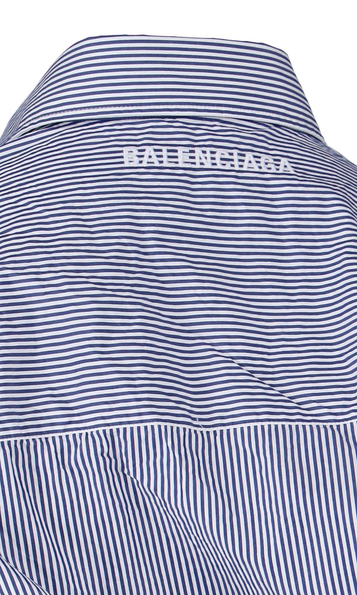 Shop Balenciaga Chemisier Wrap Dress In Blue