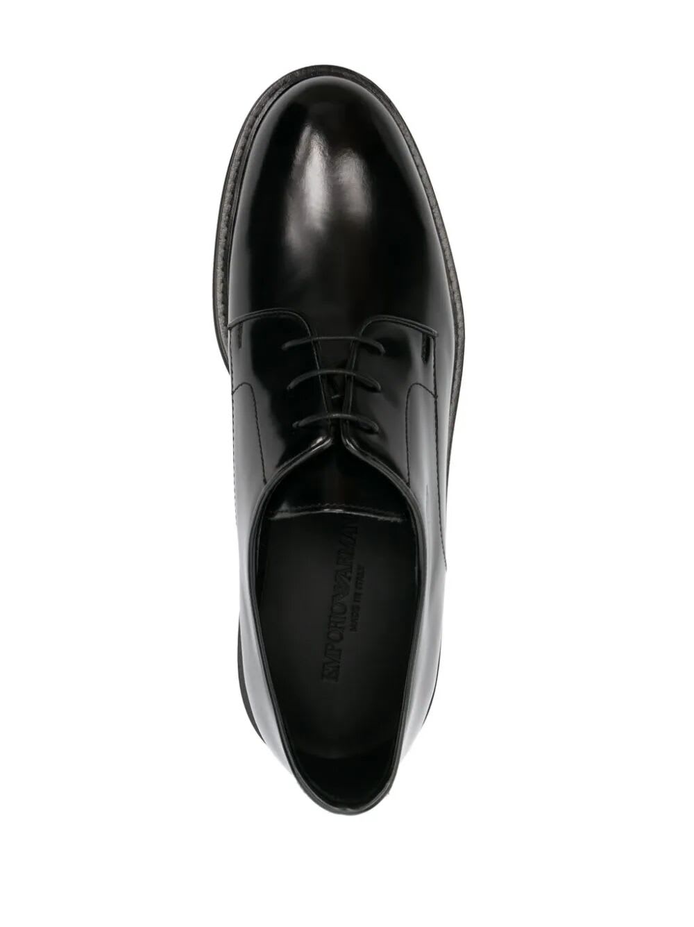 Shop Emporio Armani Derby Vitelloi Spa In Nero