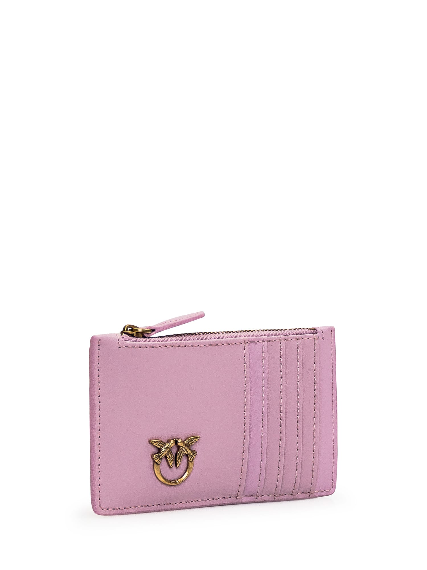 Shop Pinko Cardholder With Logo In Purple