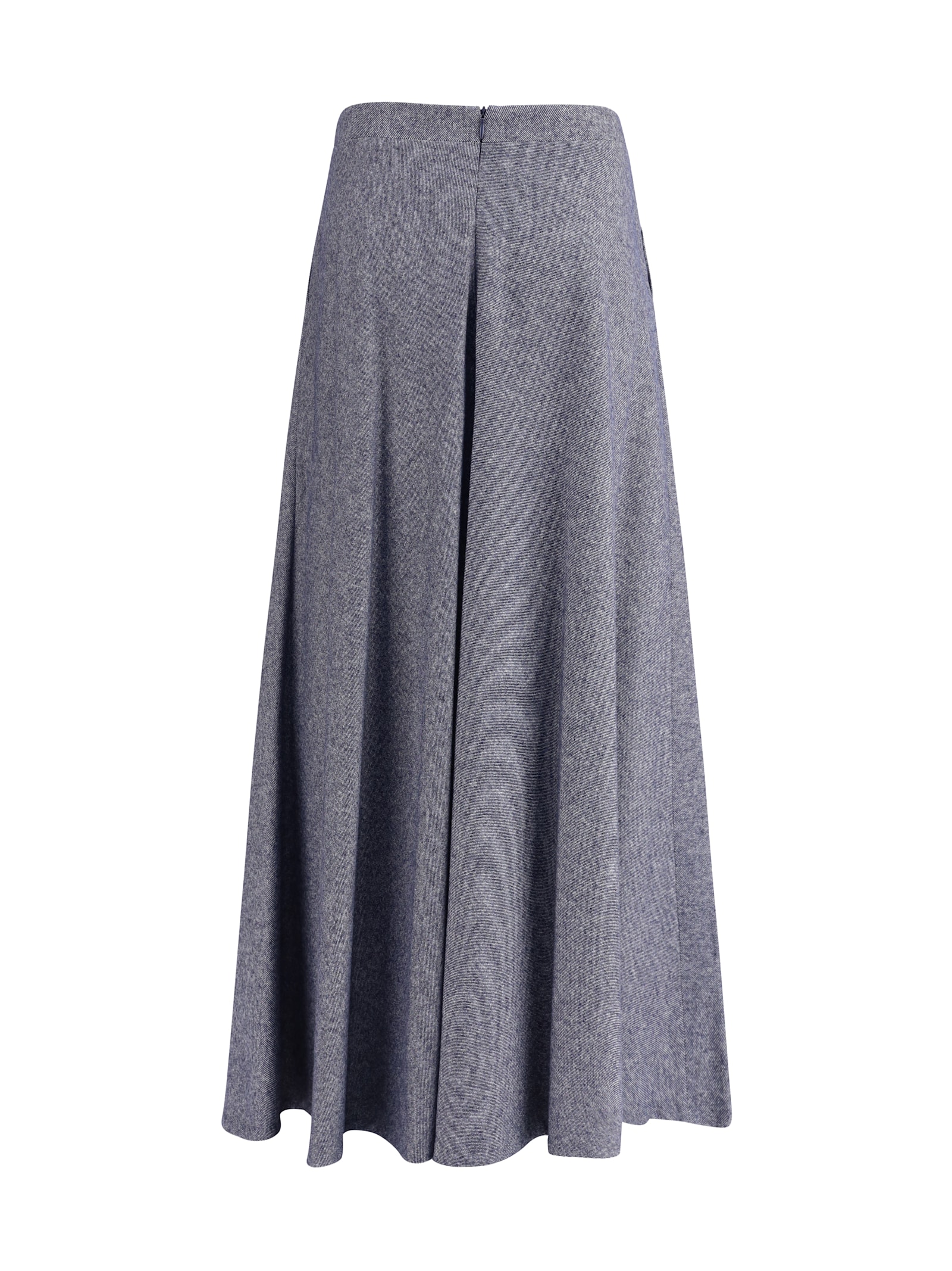 Sara Roka A-line Denim Midi Skirt In Gray