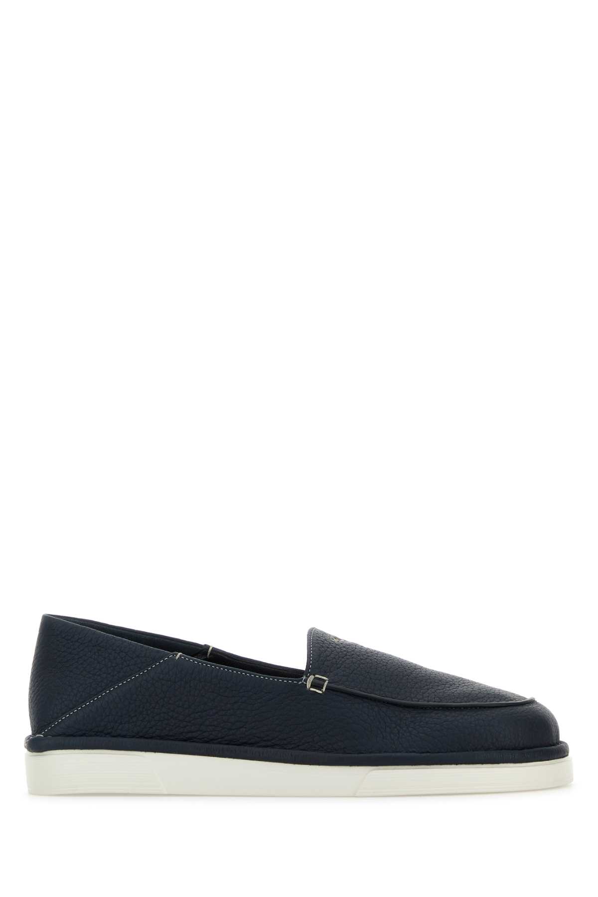 Prada Blue Leather Loafers