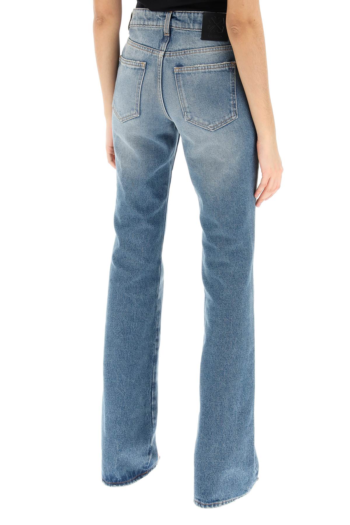Shop Off-white Bootcut Jeans In Medium Blue