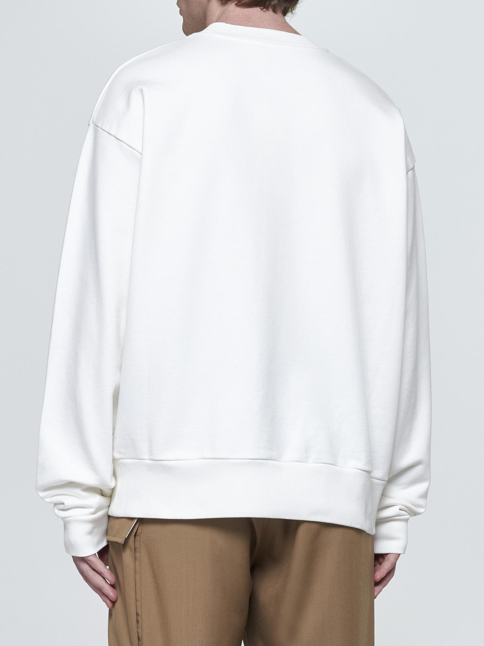 Shop Marni Logo Cotton Oversized Sweatshirt In White