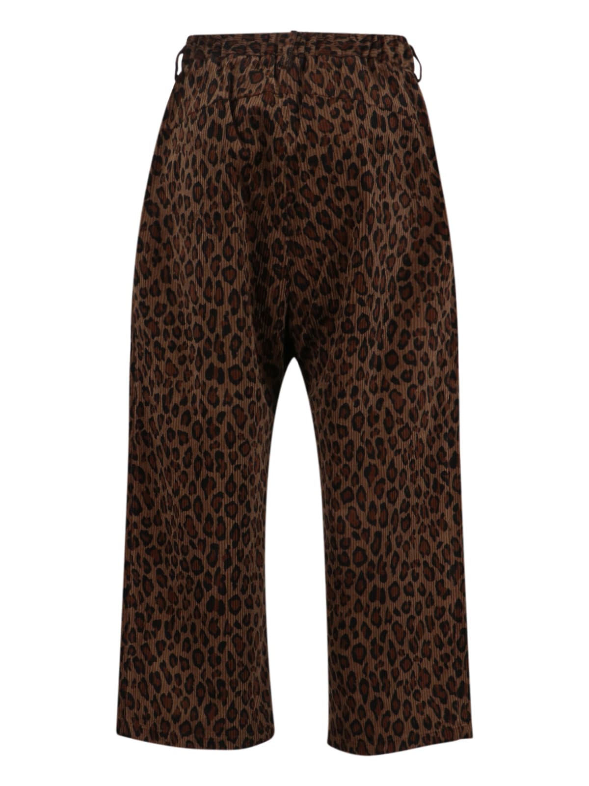 Sibel Saral Cropped Trousers With Bold Leopard Print In Animal Print