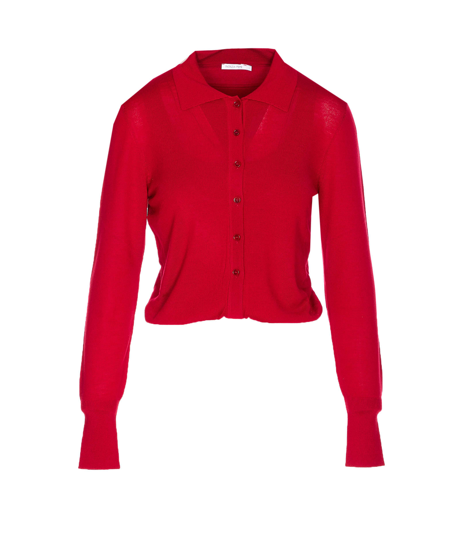 Patrizia Pepe Wool Sweater With Buttons And Internal Top In Red