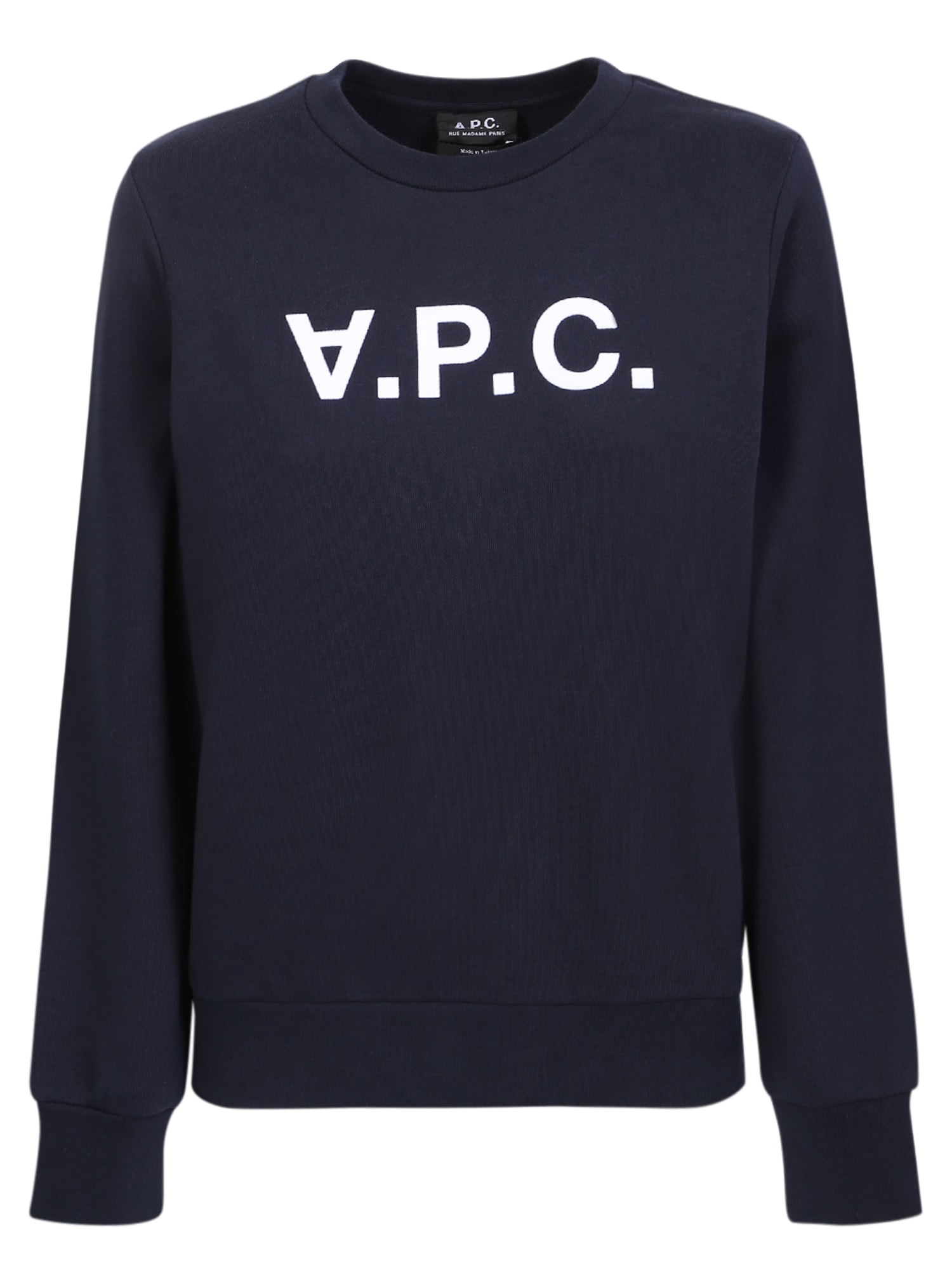 Shop Apc Logo Print Sweatshirt Blue