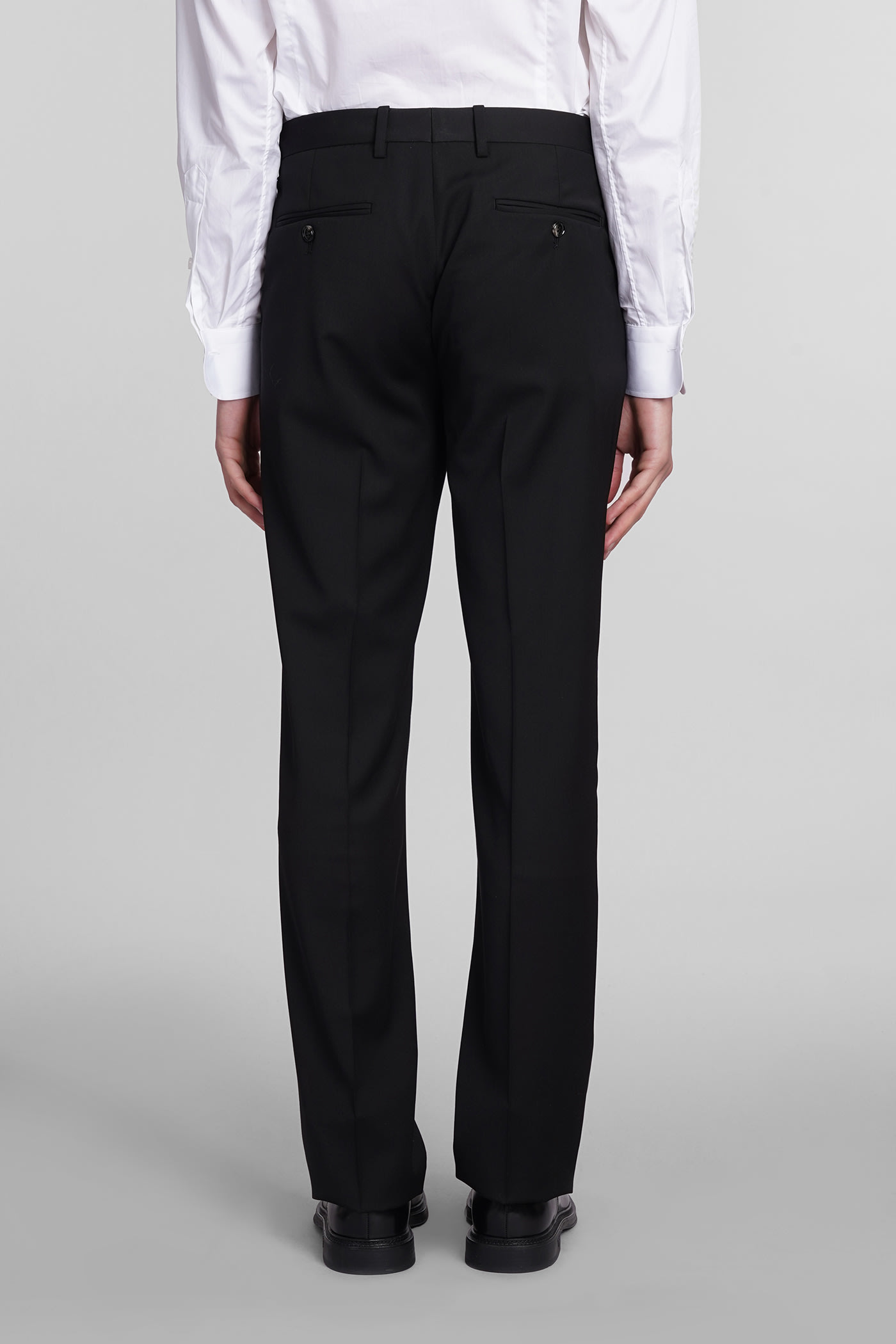 Giorgio Armani Wool Suit With Long Sleeves And Single-breasted Design In Black