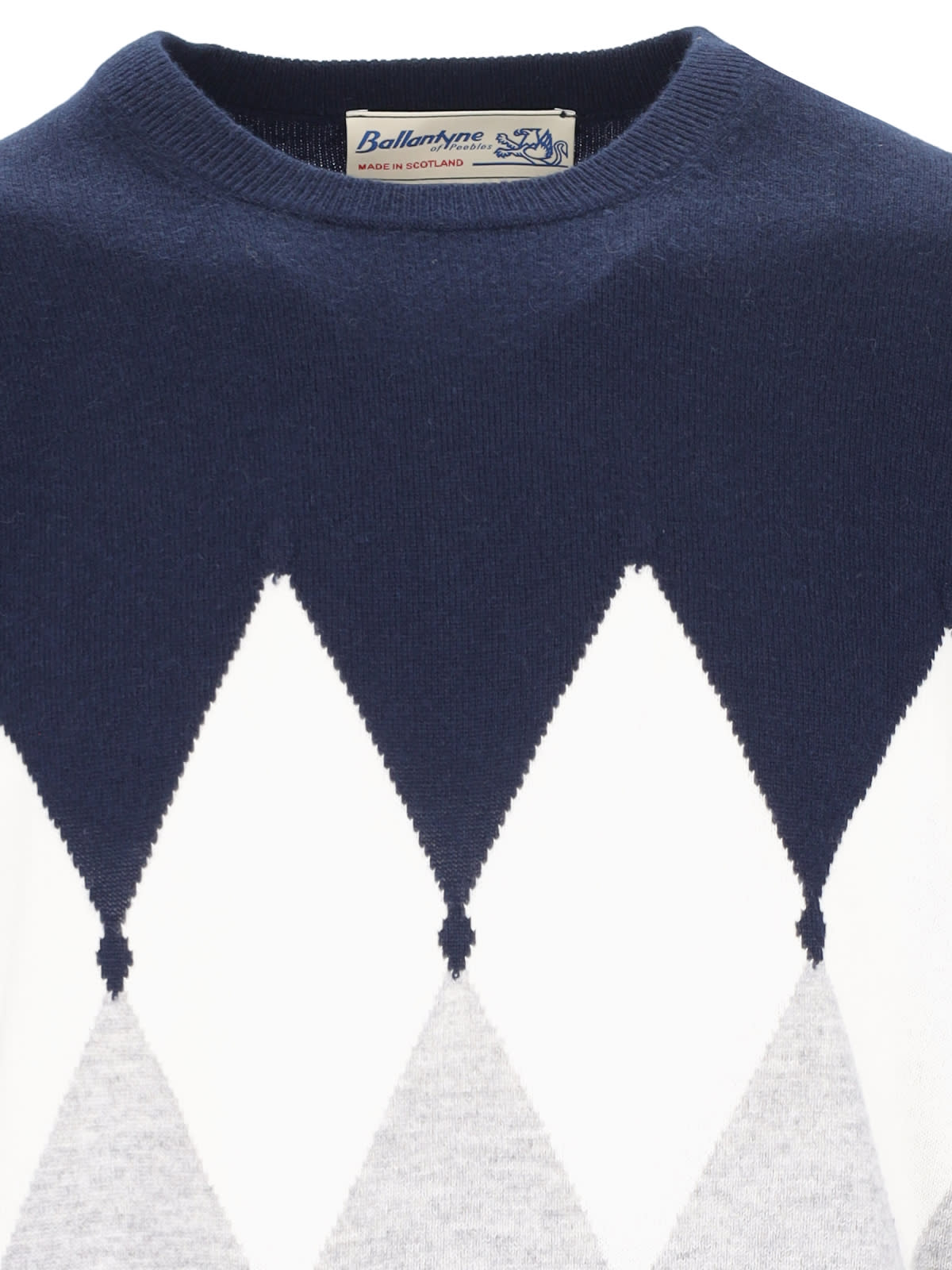 Shop Ballantyne Diamond-pattern Sweater In Blue