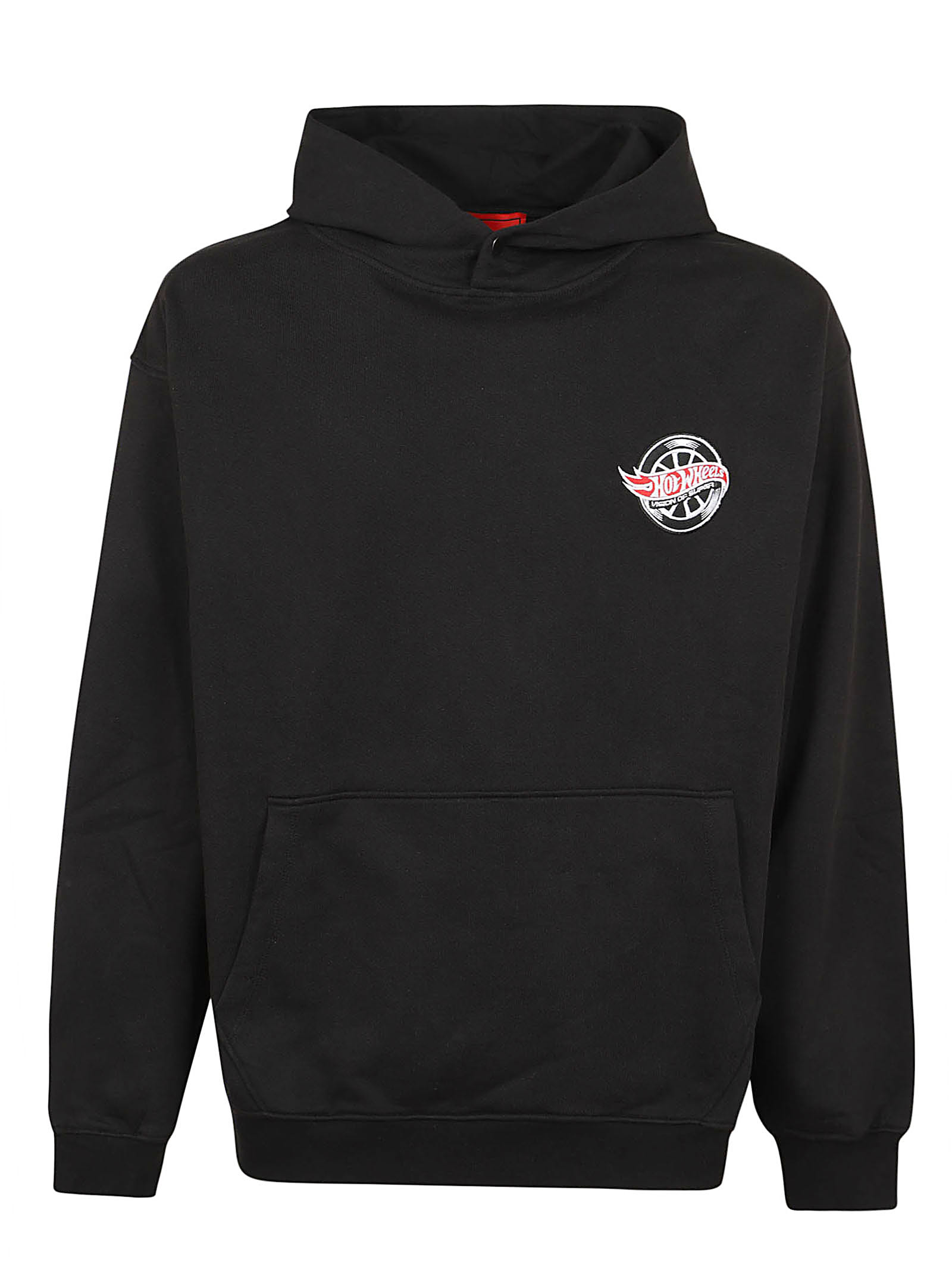 Shop Vision Of Super Black Hoodie With Iconic Wheel Print