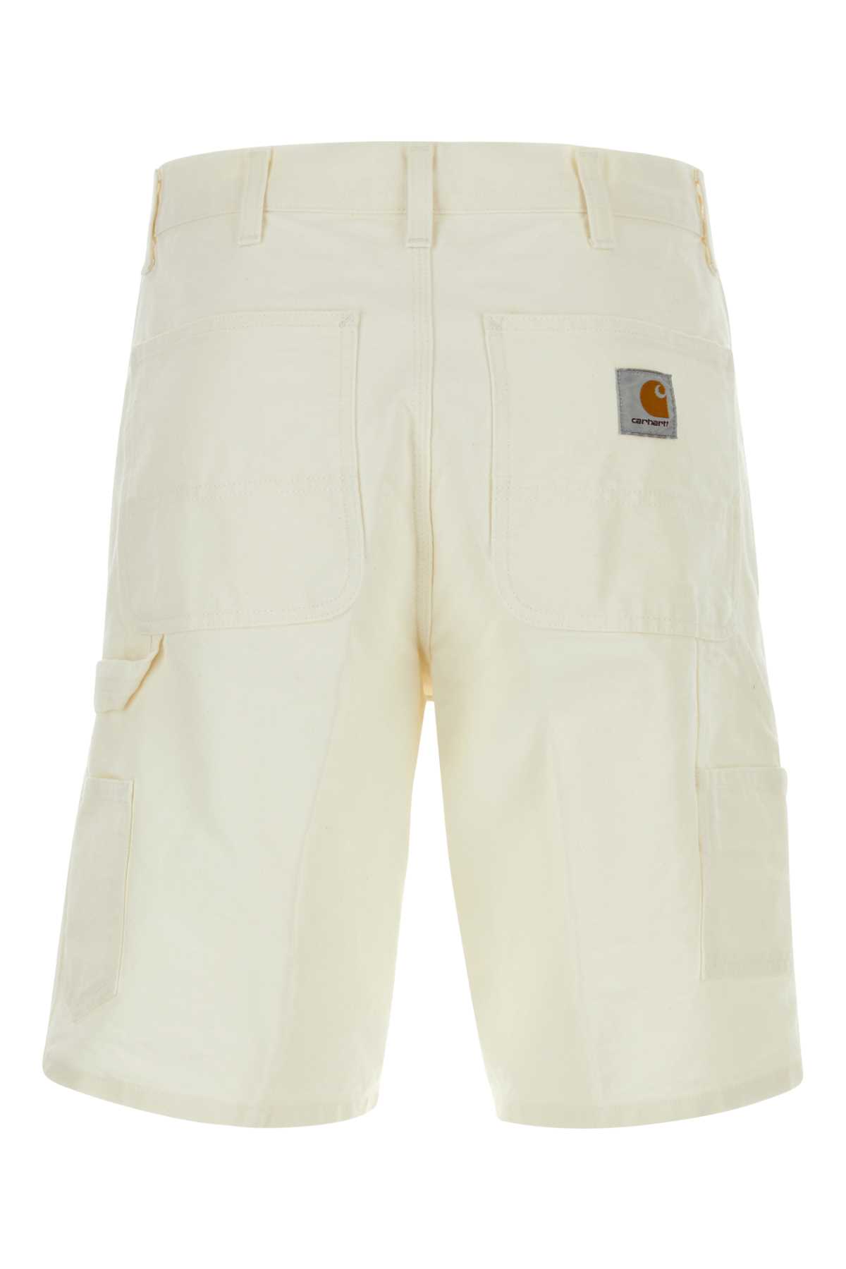 Carhartt Single Knee Short Dearborn Canvas In Wax