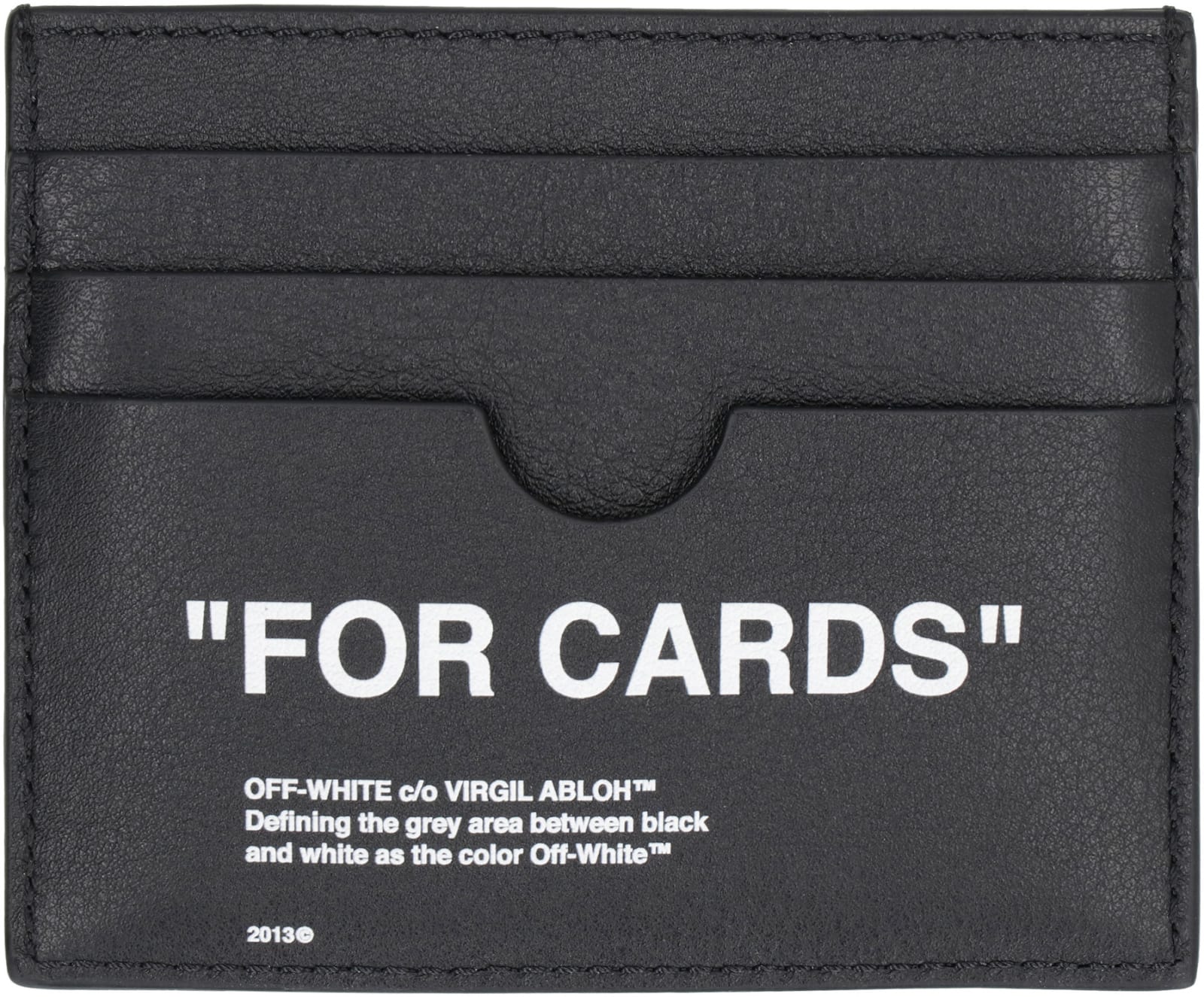 Shop Off-white Printed Leather Card Holder In Black