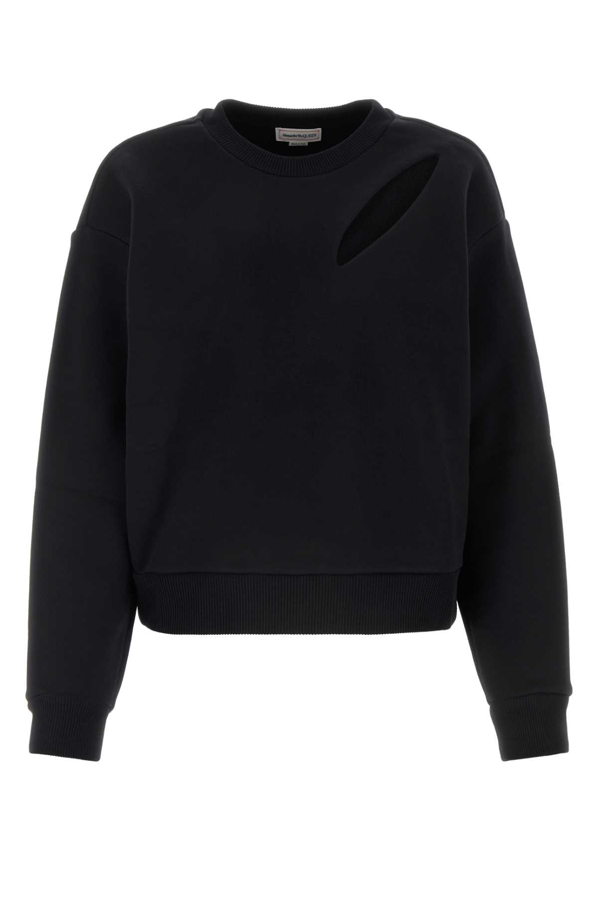 Shop Alexander Mcqueen Black Cotton Sweatshirt In White