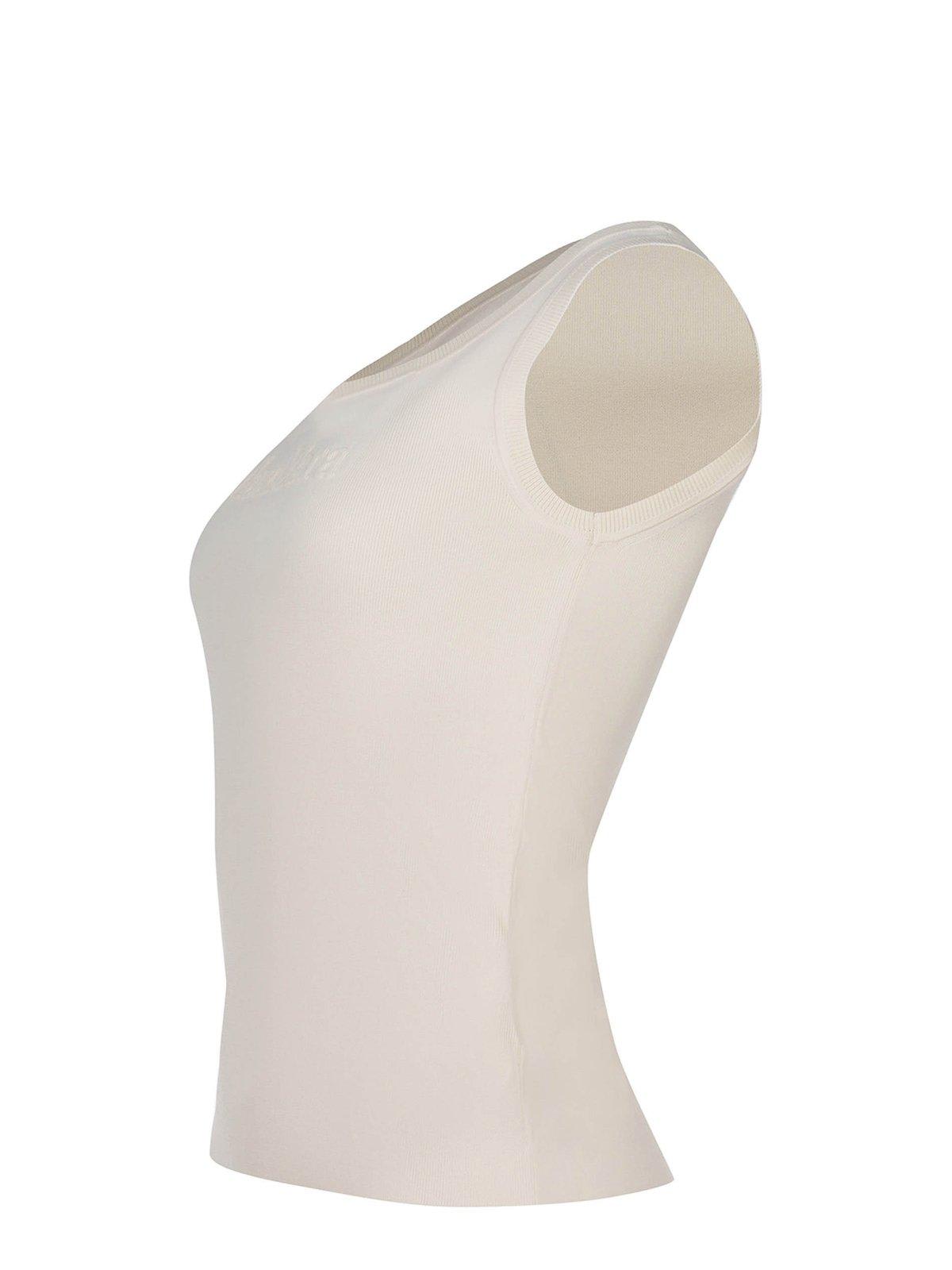 Max Mara Pentola Sleeveless Knitted Top In Neutral