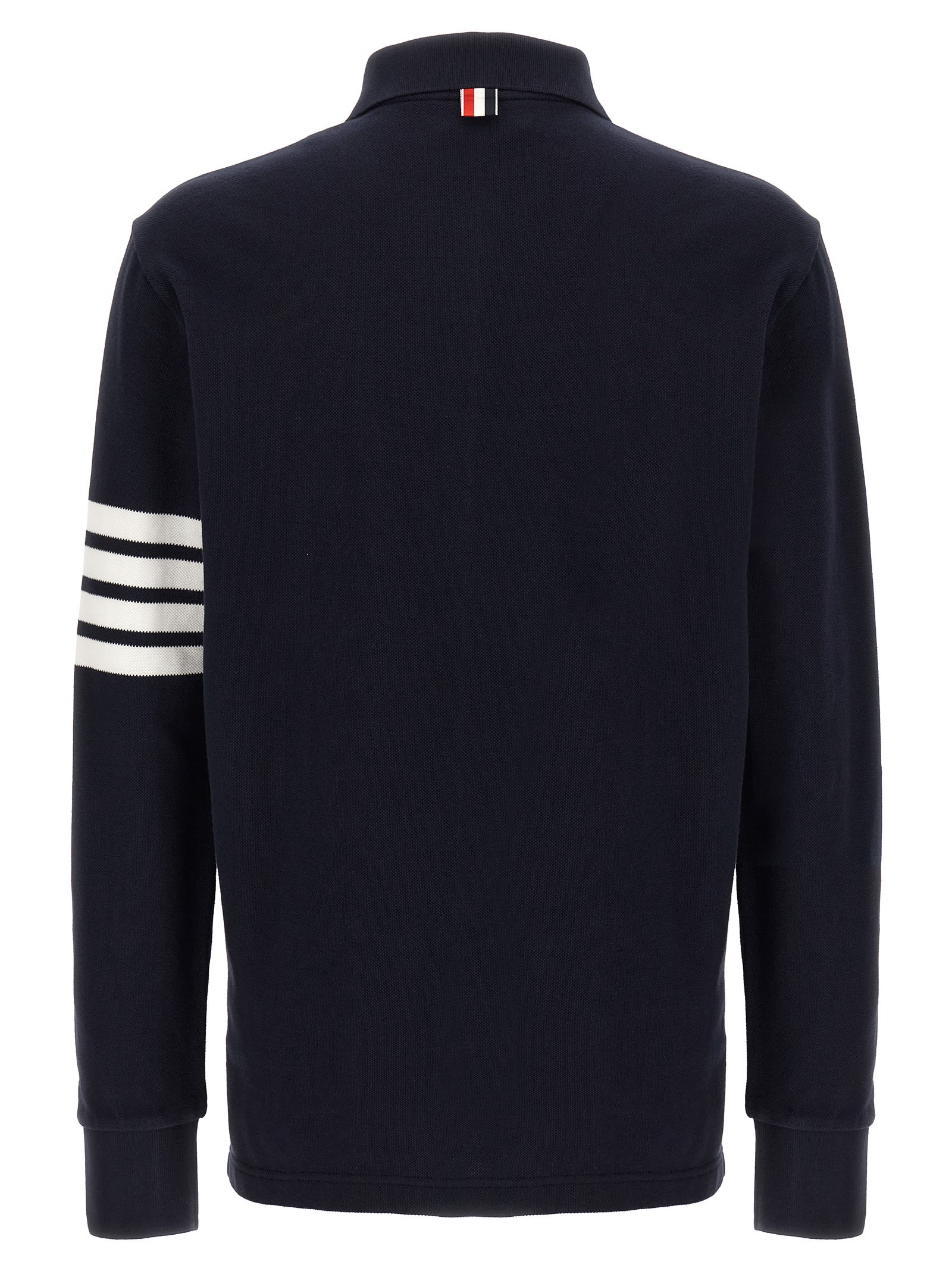Thom Browne 4-bar Stripe 2003-print Polo Shirt In Black