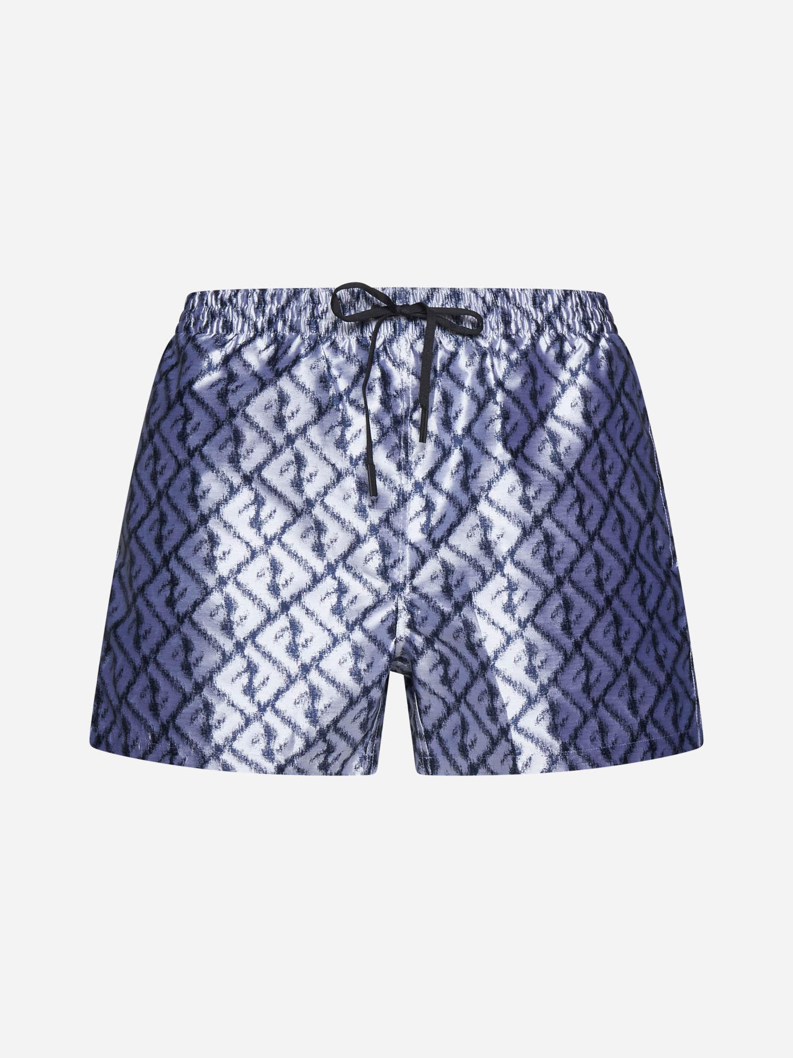 Fendi Ff Print Swim Shorts In Purple