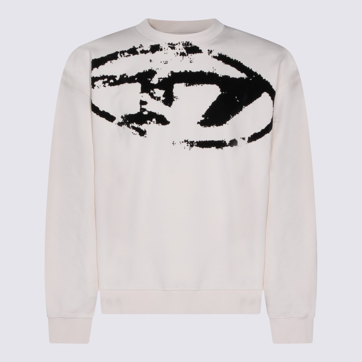 Diesel White Cotton Sweatshirt